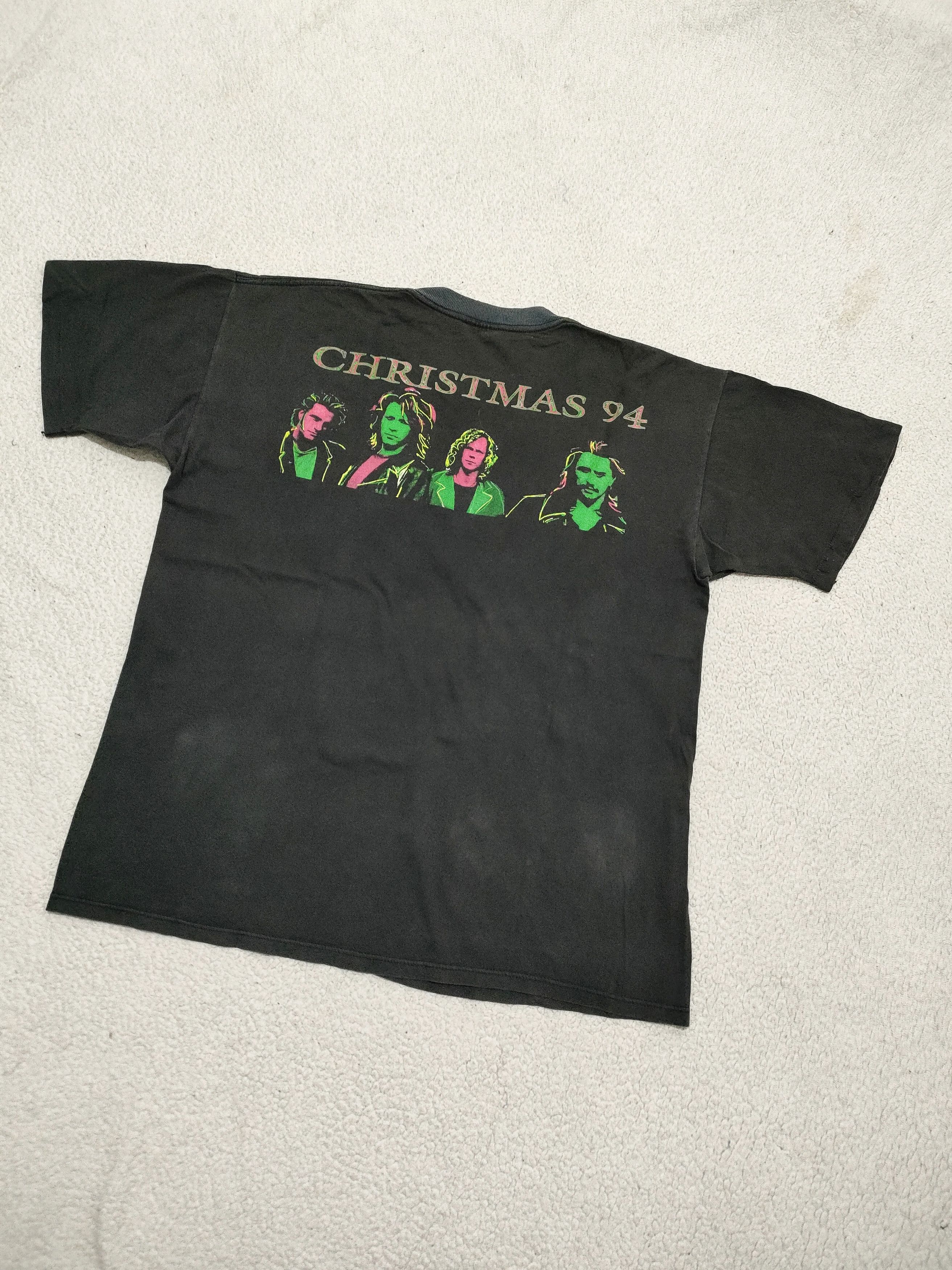 Band Tees × Vintage 90s Vintage BON JOVI CHRISTMAS '94 Tour T-Shirt Rock Band Size US XL / EU 56 / 4 - 12 Thumbnail