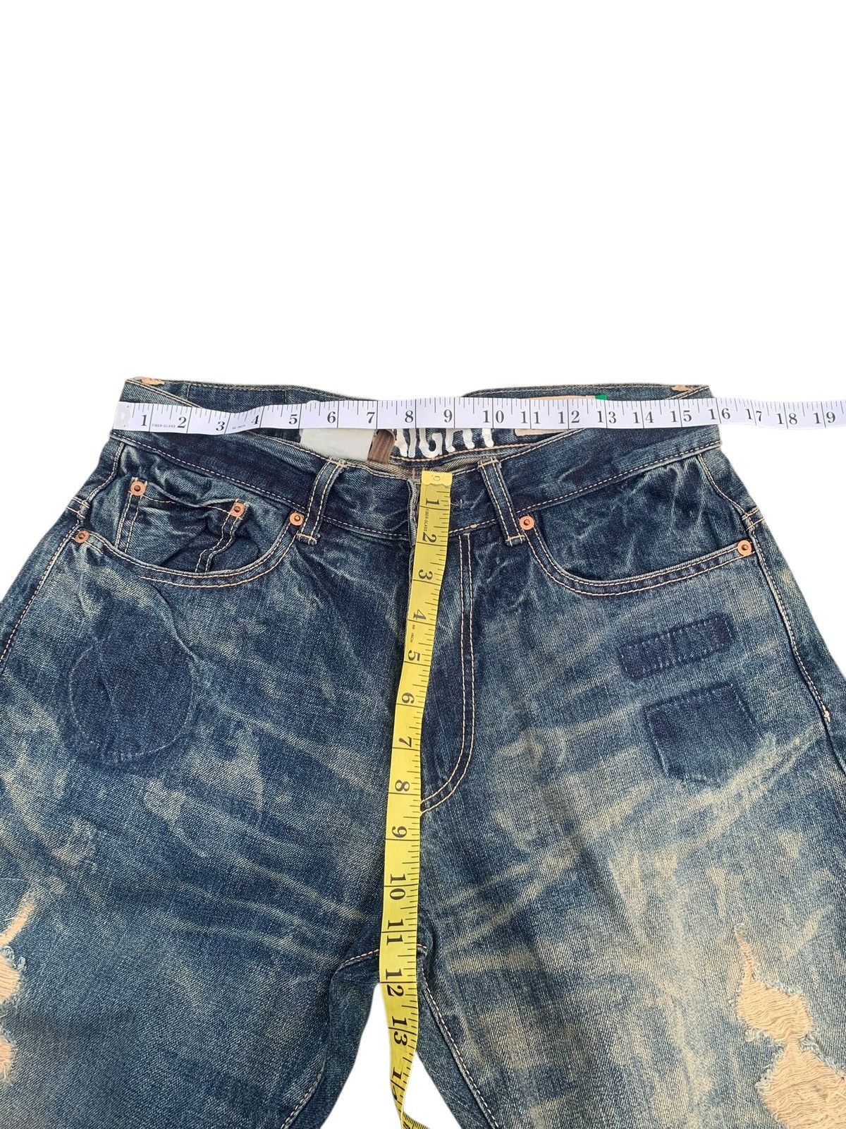 Tornado Mart RARE💥SCANNER FUNDAMENTAL SELVEDGE CLAWMARK DISTRESSED DENIM Size US 32 / EU 48 - 25 Thumbnail