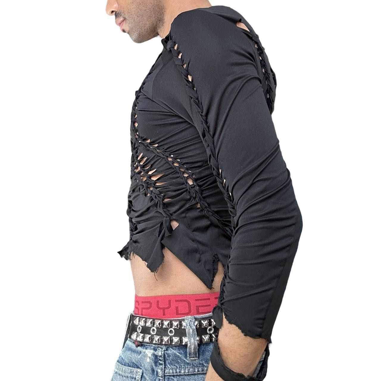 Vintage ASTROBOI*' Thunder' Black Braided Compression Top - Large Size US L / EU 52-54 / 3 - 3 Thumbnail