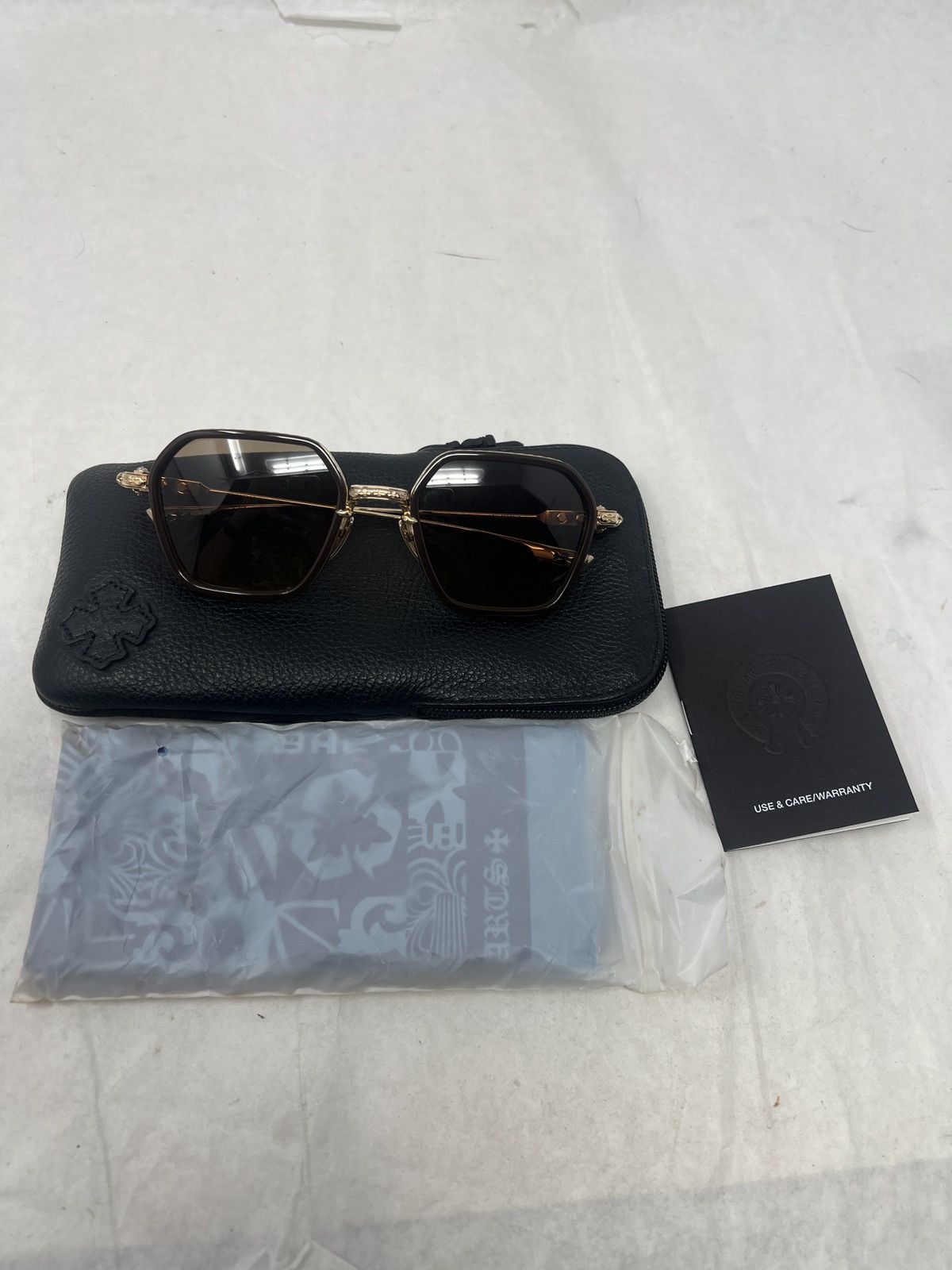 Chrome Hearts Chrome Hearts Danger Zone Sunglasses Brown Size ONE SIZE - 1 Thumbnail