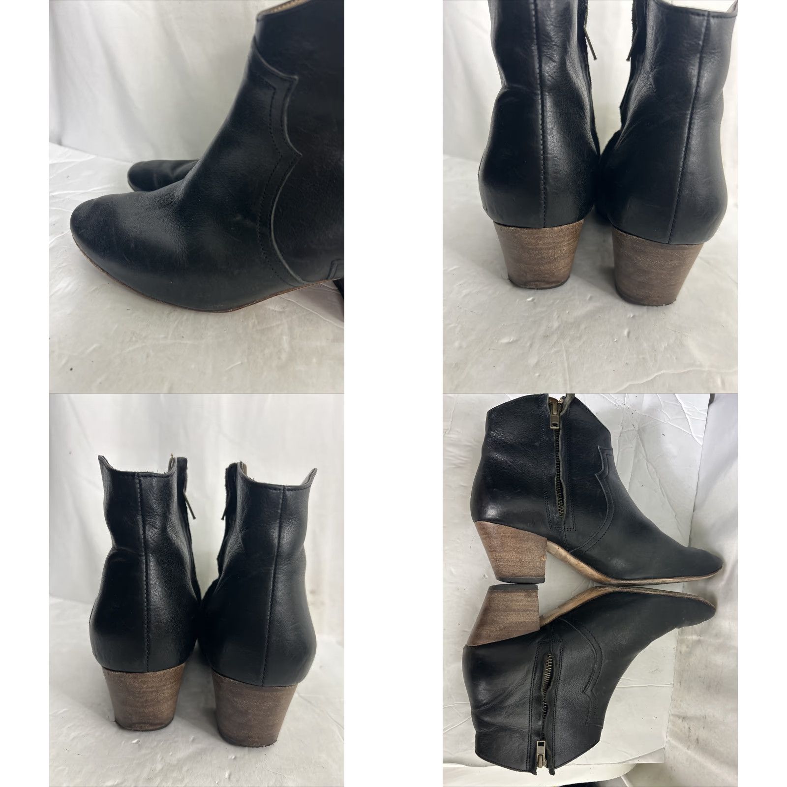 Isabel Marant Isabel Marant Dicker Ankle Leather Boots Black Womens Size 38 US 8 Zipper Western High Heel Boots Size US 8 / IT 38 - 9 Thumbnail