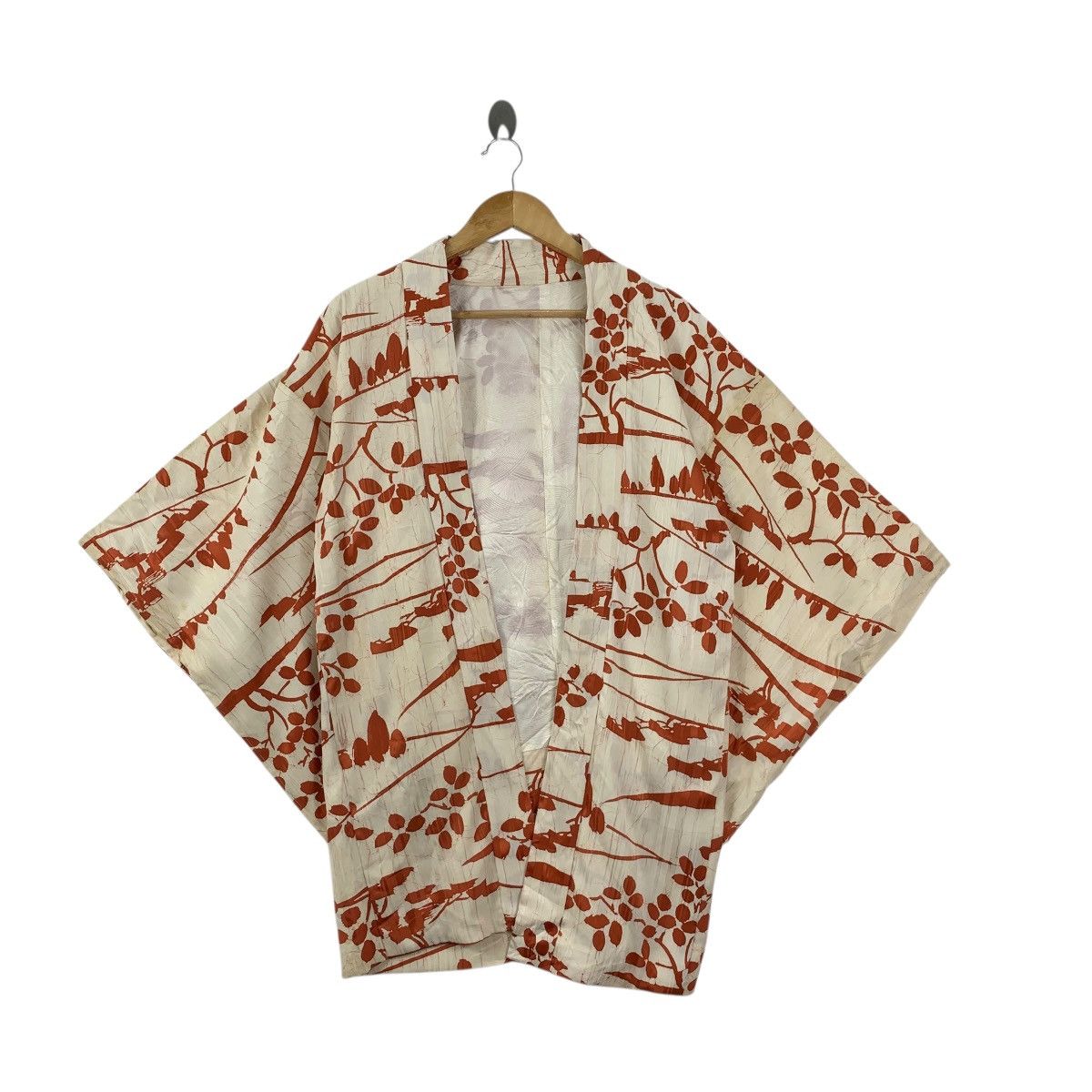 Vintage Vintage 70s KIMONO JAPAN HAORI Over Print Floral Traditiona Size XXL / US 16-18 / IT 52-54 - 1 Thumbnail