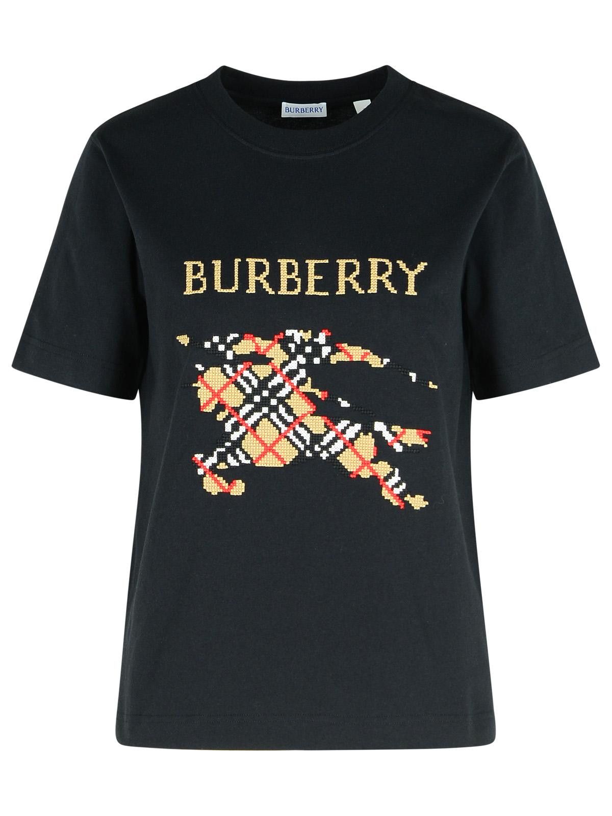 Burberry 'frankie' Black Cotton T-Shirt, Women's (Size Xs)