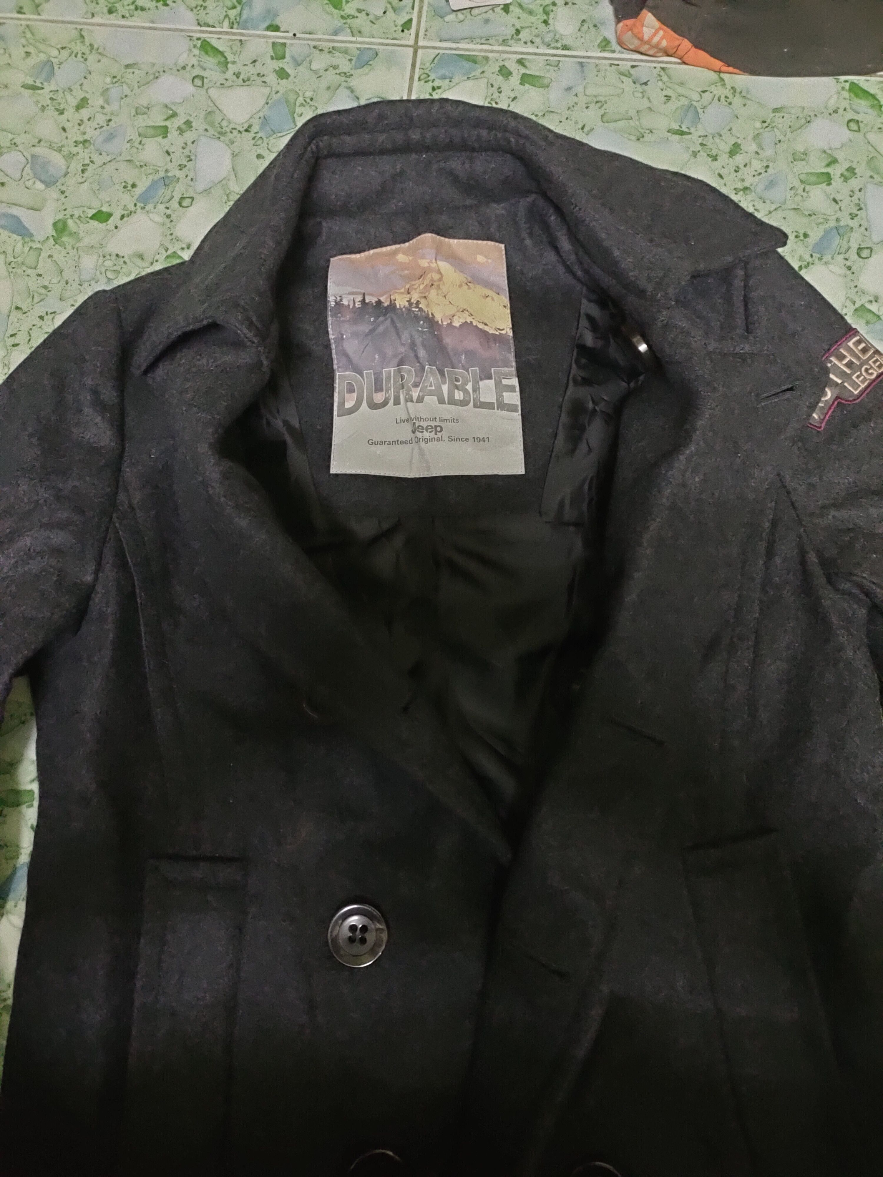 Jeep Stylist Double Breasted Peacoat with patches Size 34S - 4 Thumbnail