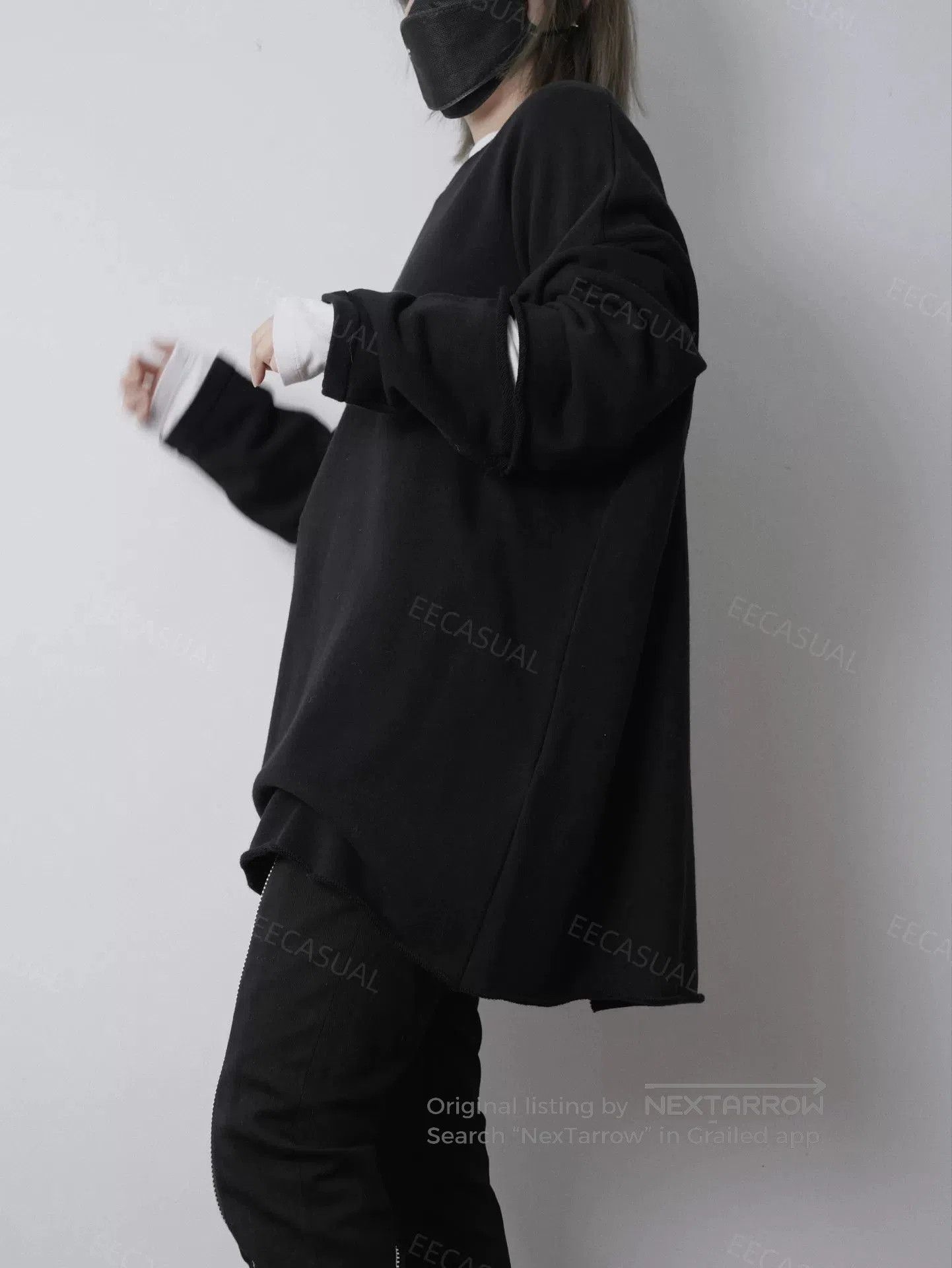 Y's Yohji Yamamoto Black Asymmetrical Sweatshirt. Size M / US 6-8 / IT 42-44 - 4 Thumbnail