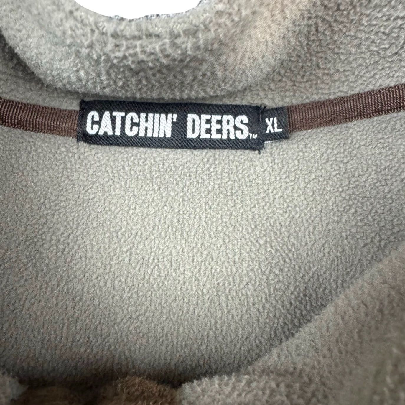 Vintage Catchin' Deers Sweatshirt Men 1/4 Button Pullover XL Gray Mock Neck Long Sleeve Polyester Size US XL / EU 56 / 4 - 4 Thumbnail