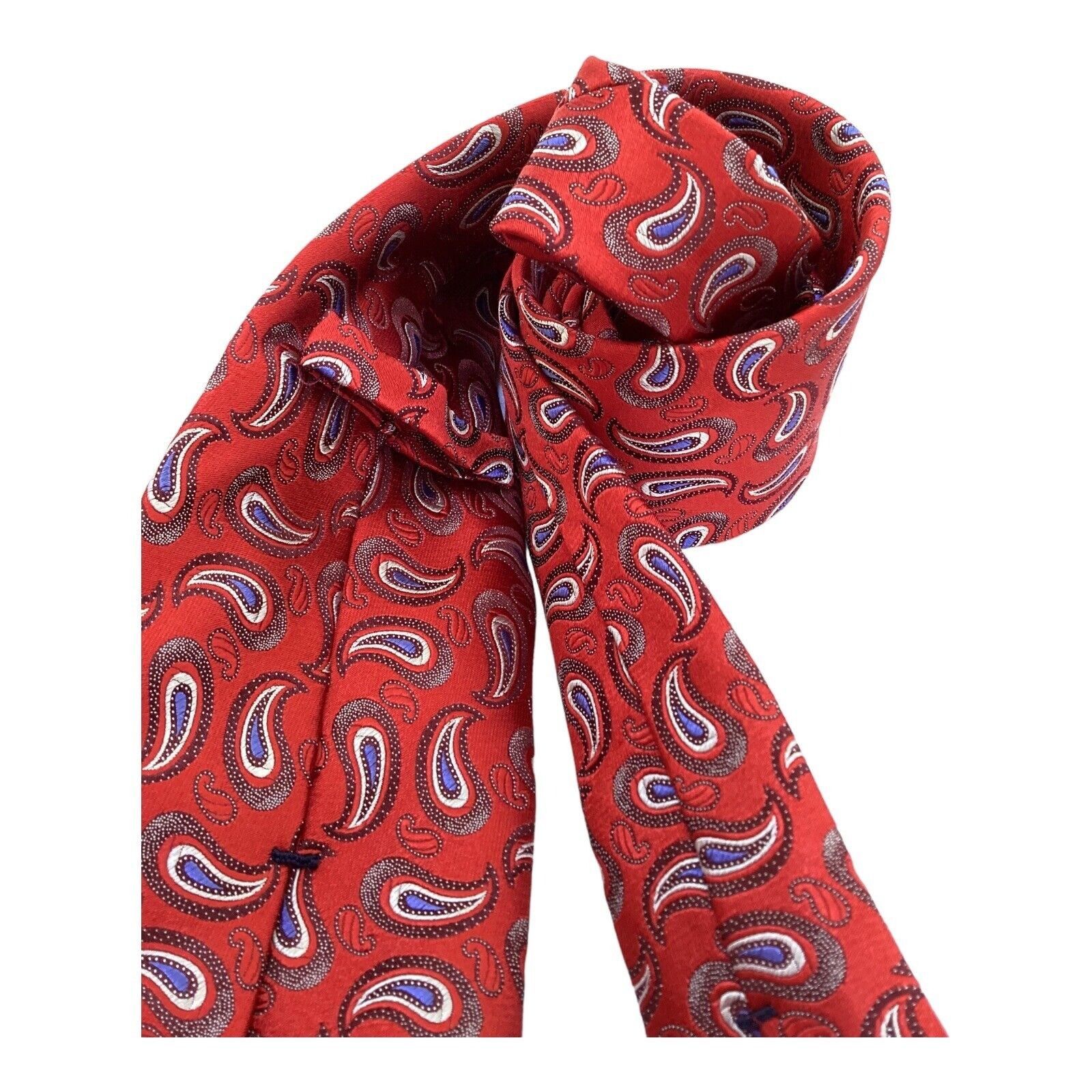 Ermenegildo Zegna ERMENEGILDO ZEGNA Red Paisley Luxury Silk Tie In Made Italy Size ONE SIZE - 3 Thumbnail