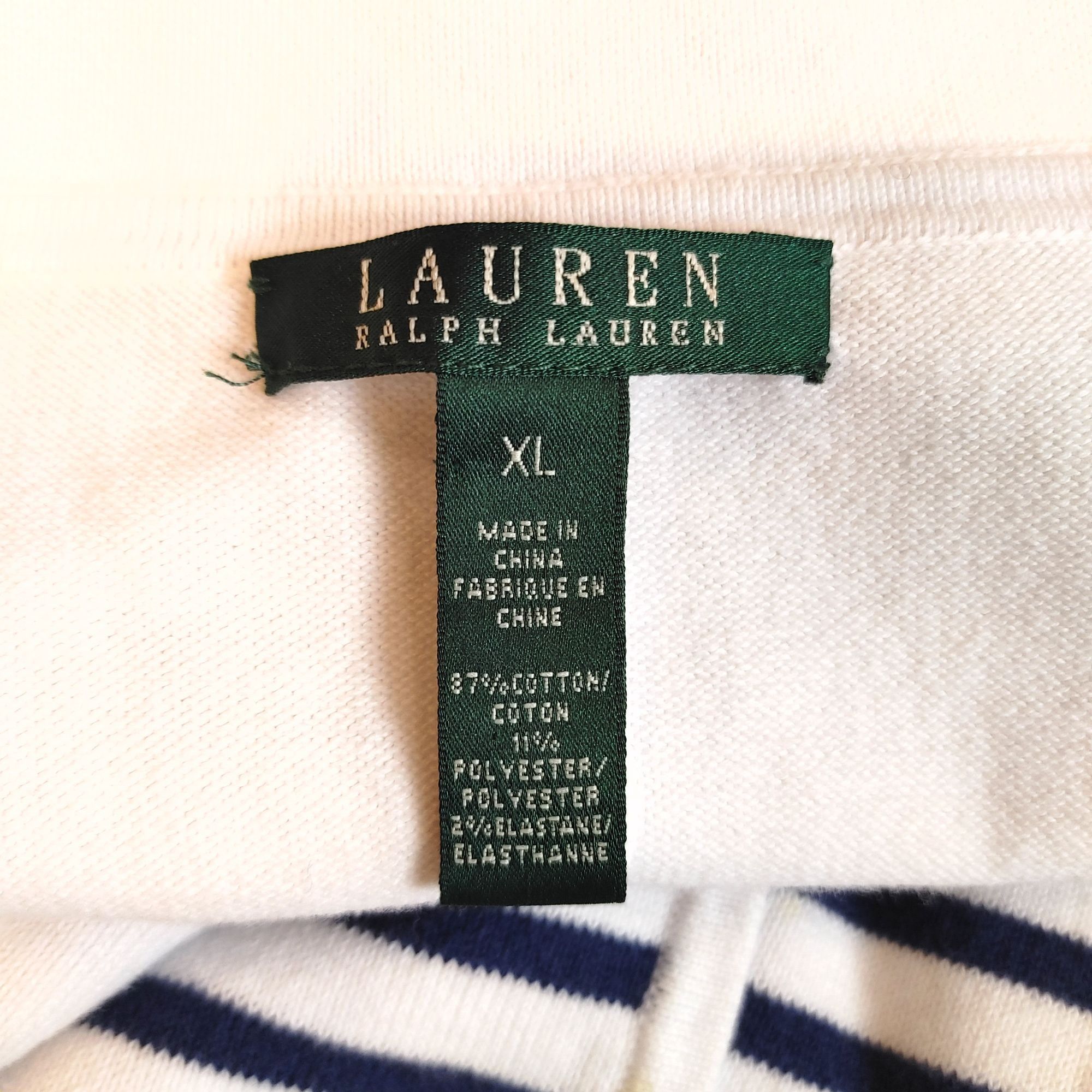 Lauren Ralph Lauren Ralph Lauren Women's White & Blue Striped Button Down Long S Size XL / US 12-14 / IT 48-50 - 3 Thumbnail