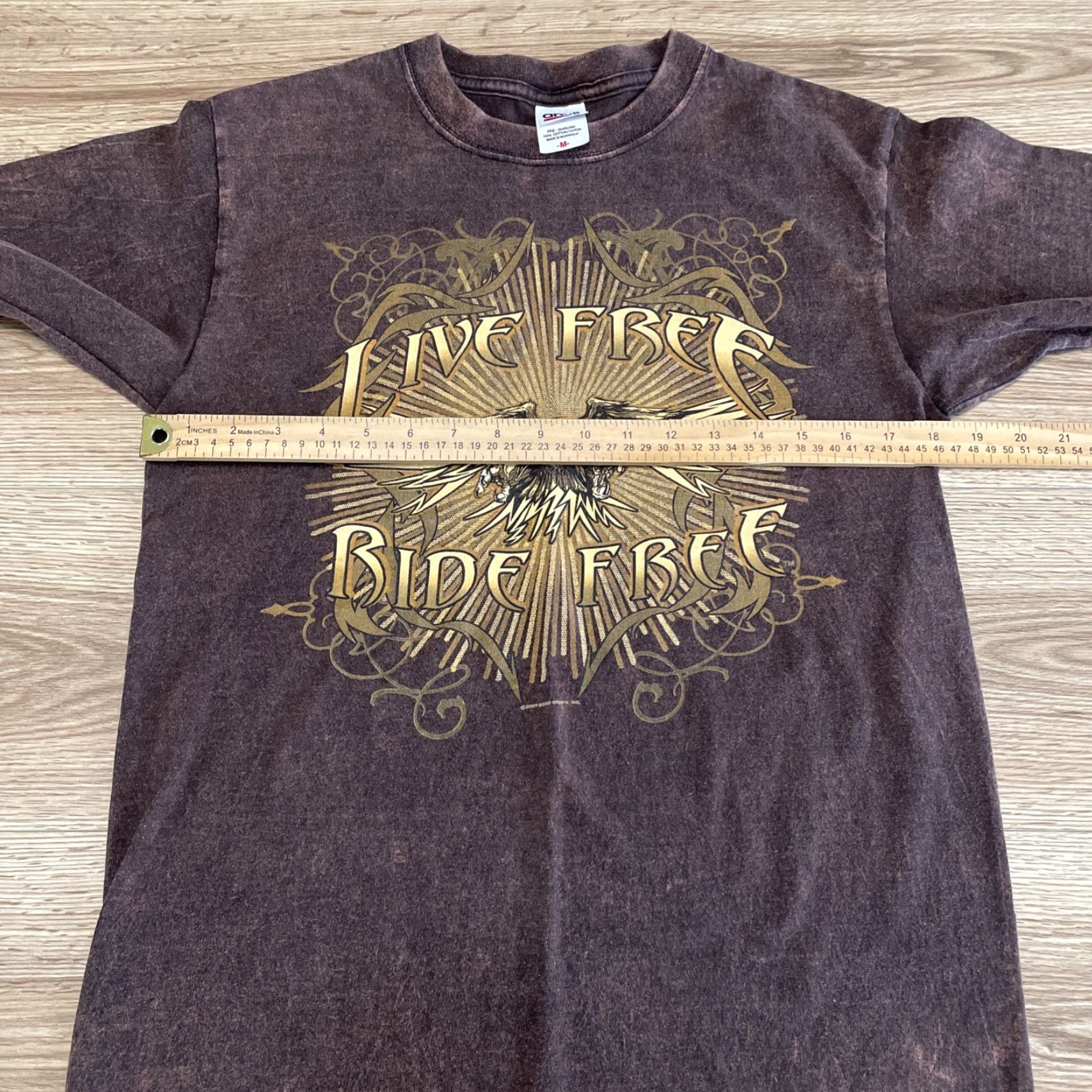 Anvil VINTAGE Anvil Men's T-Shirt Size Medium Brown "Live Free Ride Free" 2007 Sports Good Size US M / EU 48-50 / 2 - 7 Thumbnail