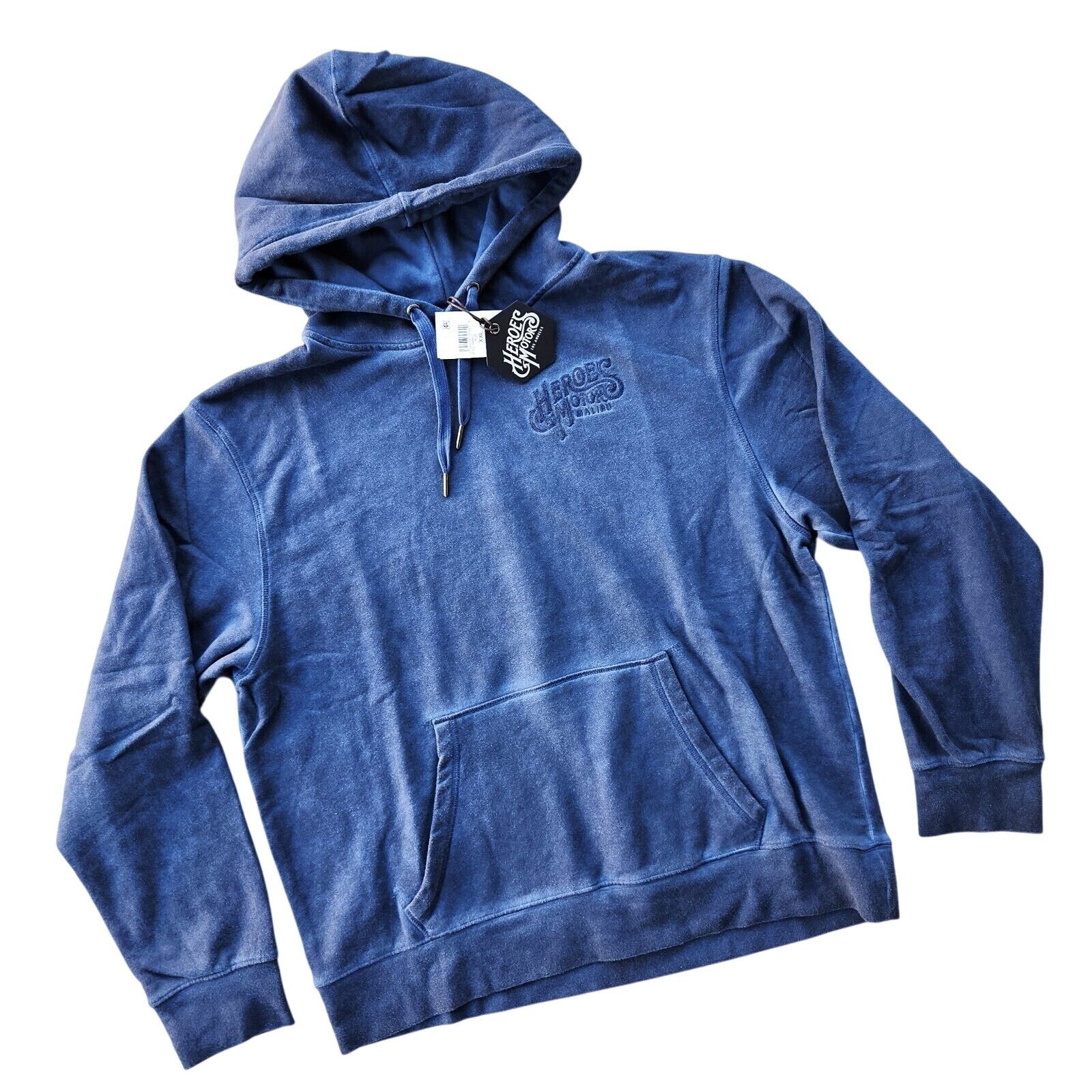 The Unbranded Brand Heroes Motors Men's Washed Blue Kangaroo Hoodie Size XXL Size US XXL / EU 58 / 5 - 2 Thumbnail