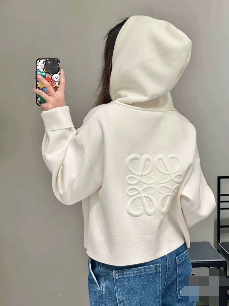 LOEWE Embossed logo wool coat