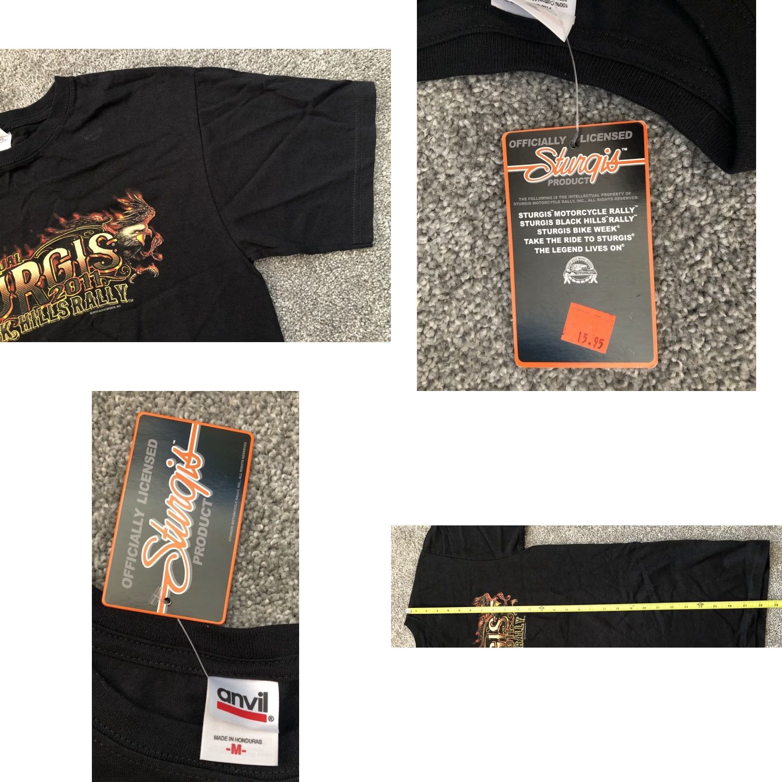 Anvil VINTAGE Sturgis Motorcycle Rally Anvil T Shirt Front & Back Design MEDIUM Black Cotton Mens T-Shirt 2010-2019 Size US M / EU 48-50 / 2 - 8 Thumbnail