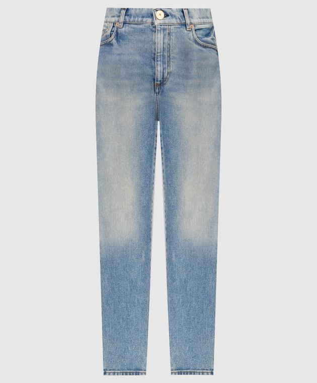 Image of Balmain O1Srvl11E0524 Slim Fit Jeans In Blue, Women's (Size 34)