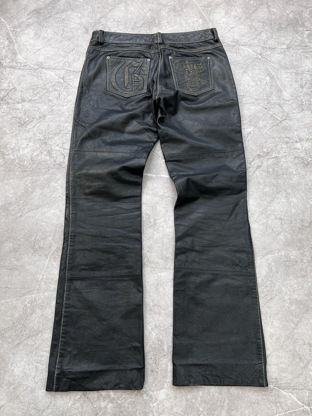 14th Addiction × Vintage VINTAGE zipper 14thaddiction style moto leather 90s pants Size US 30 / EU 46 - 10 Thumbnail