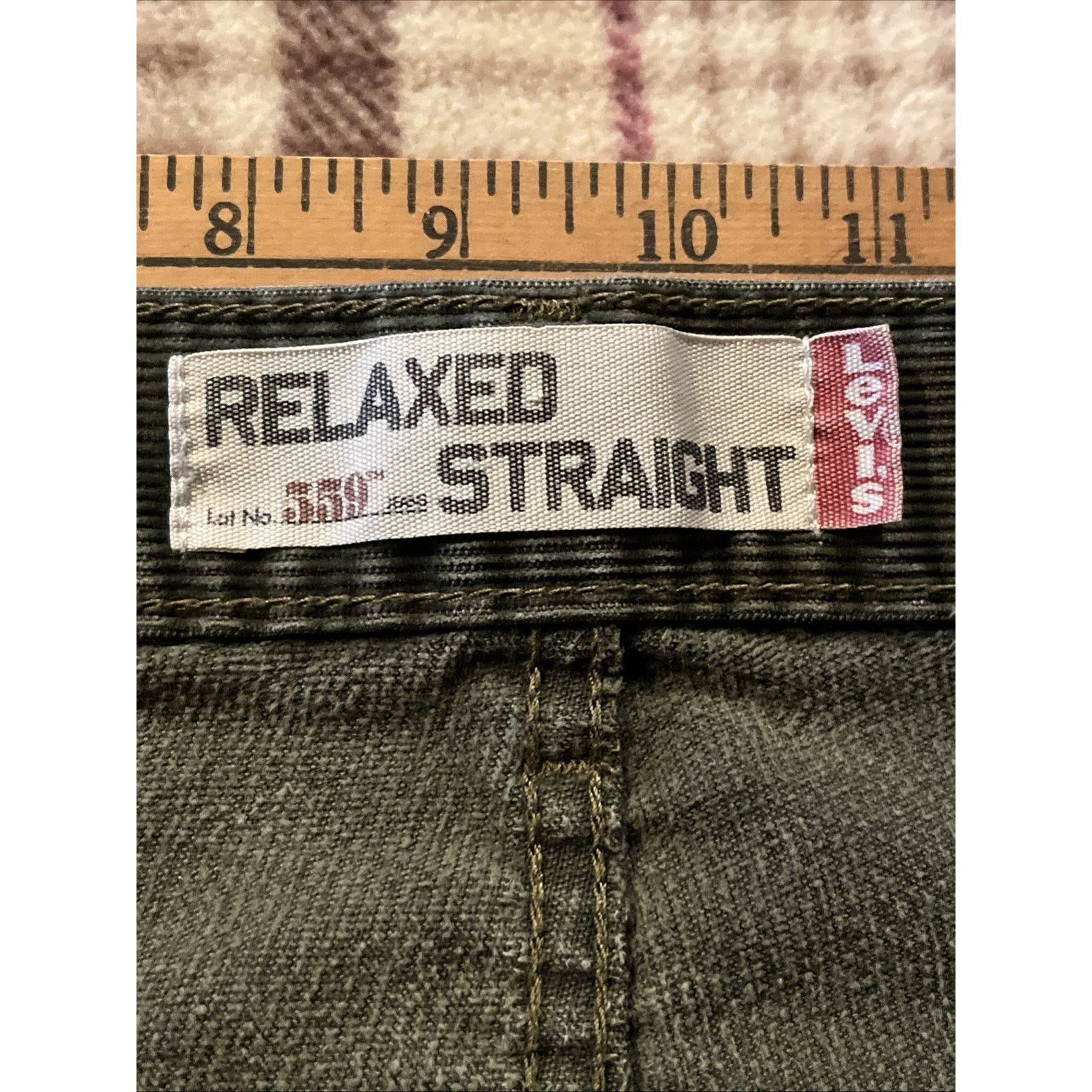 Levi's Levi's 559 Relaxed Straight Corduroy Pants Mens 35x35 Green Size US 35 - 4 Thumbnail