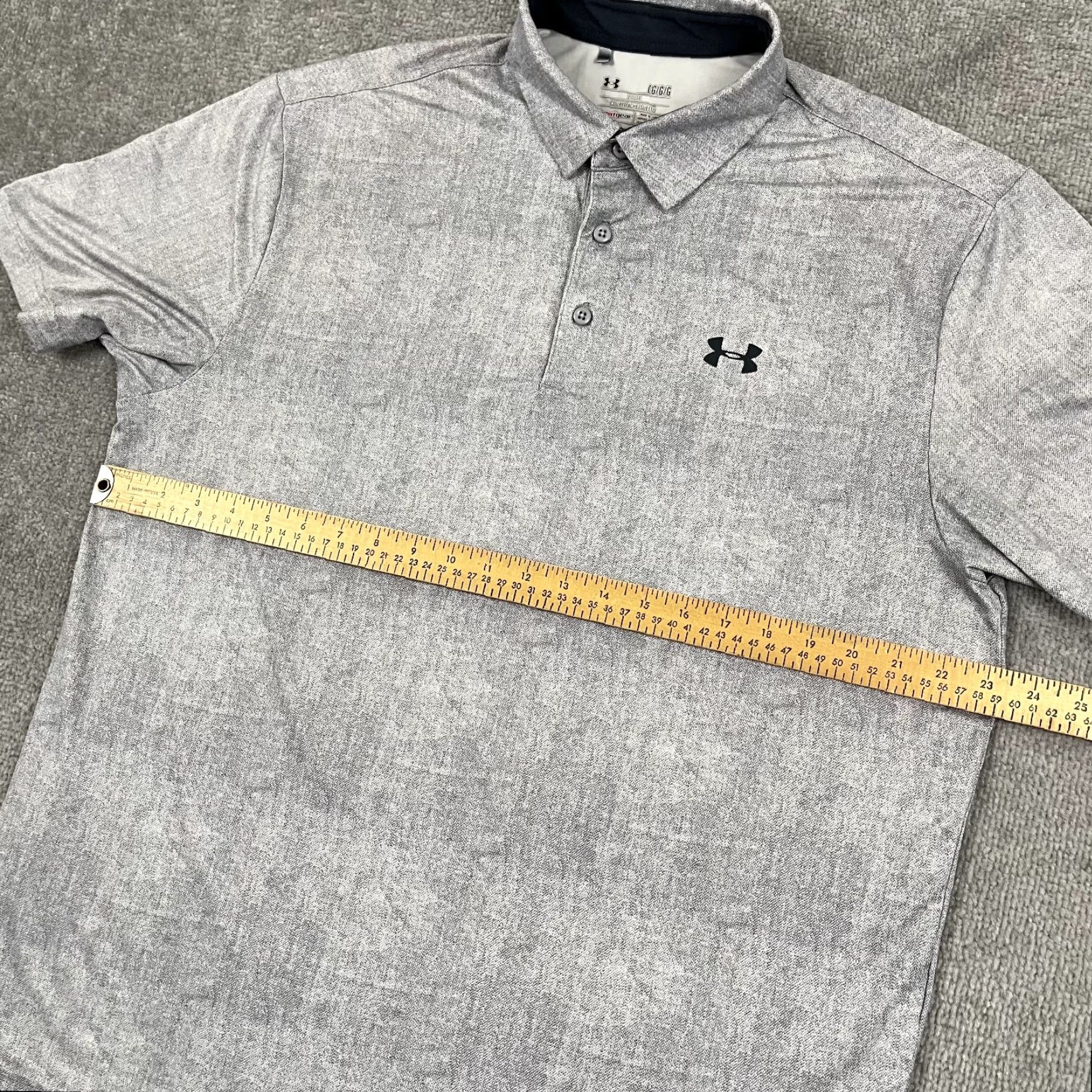Under Armour Under Armour Polo Shirt Mens L Gray Stripe HeatGear Performance Golf Sport Polo Mens Regular Gray Stripe Under Armour HeatGear Polo Shirt Size US L / EU 52-54 / 3 - 6 Thumbnail