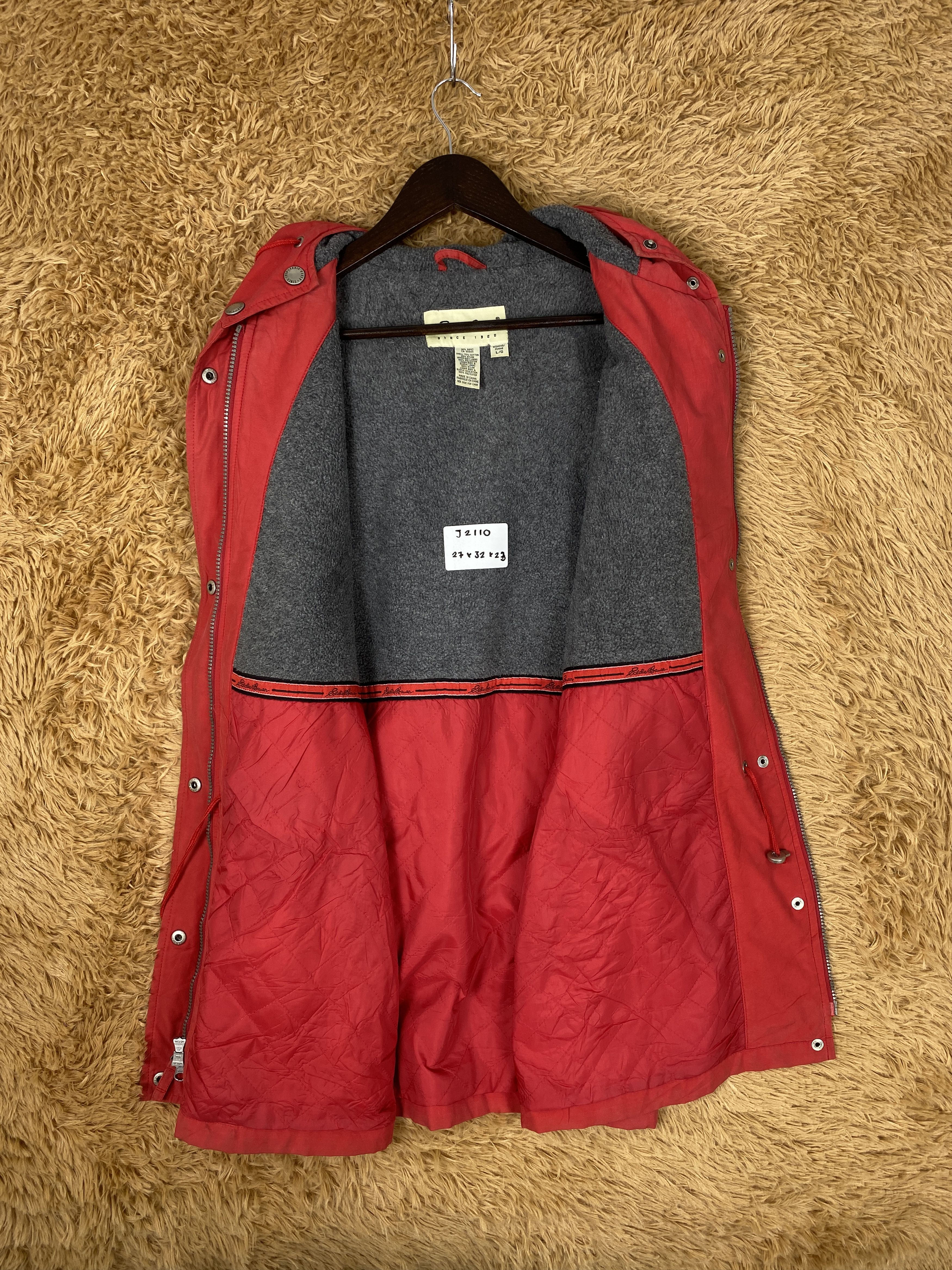 Eddie Bauer Vintage Eddie Bauer Red Hoodie Fleece Lining Parkas J2110 Size US L / EU 52-54 / 3 - 9 Thumbnail