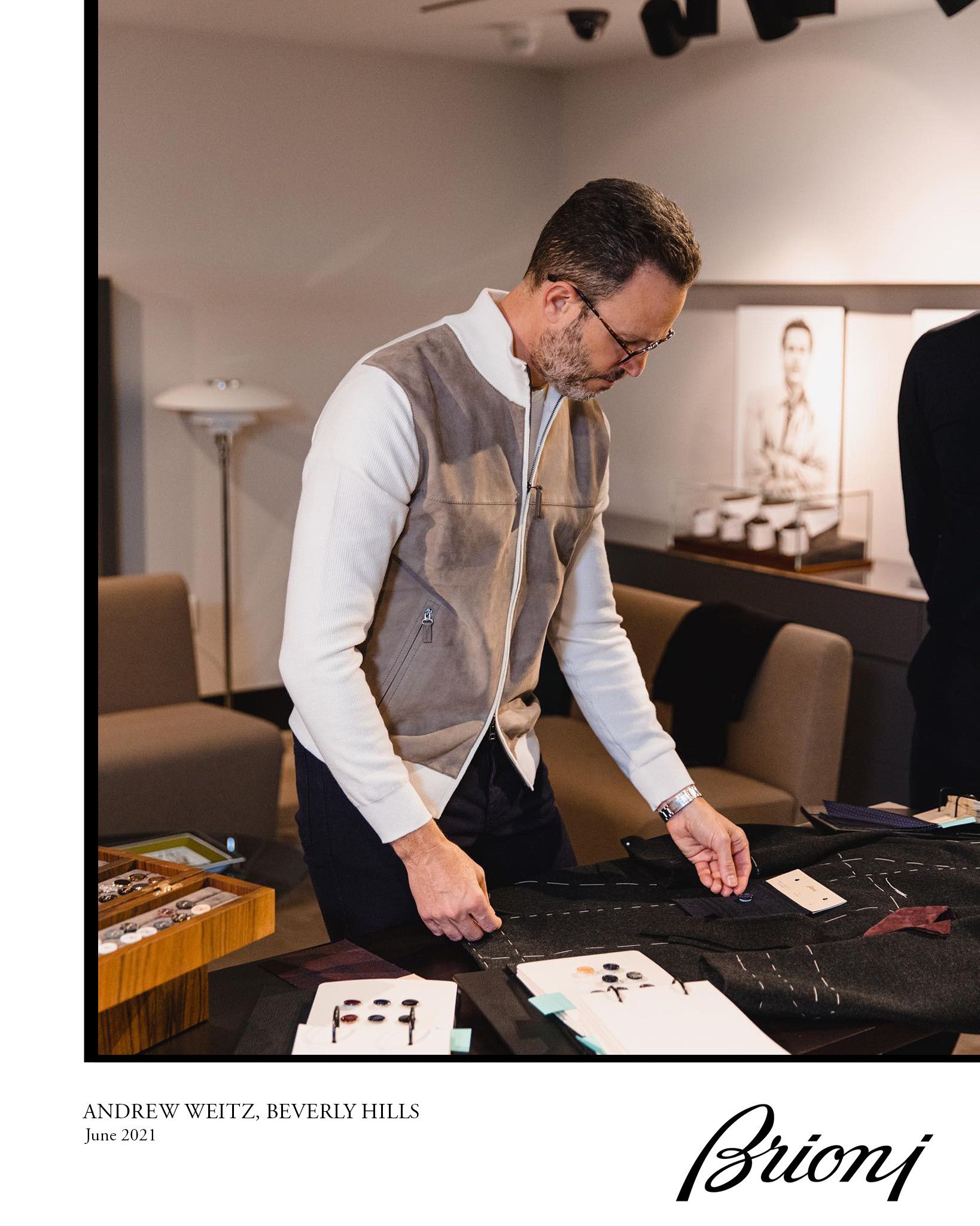 Brioni Best Dressed Rare $6K w/tax Suede / White Cashmere Knit Size US L / EU 52-54 / 3 - 1 Thumbnail