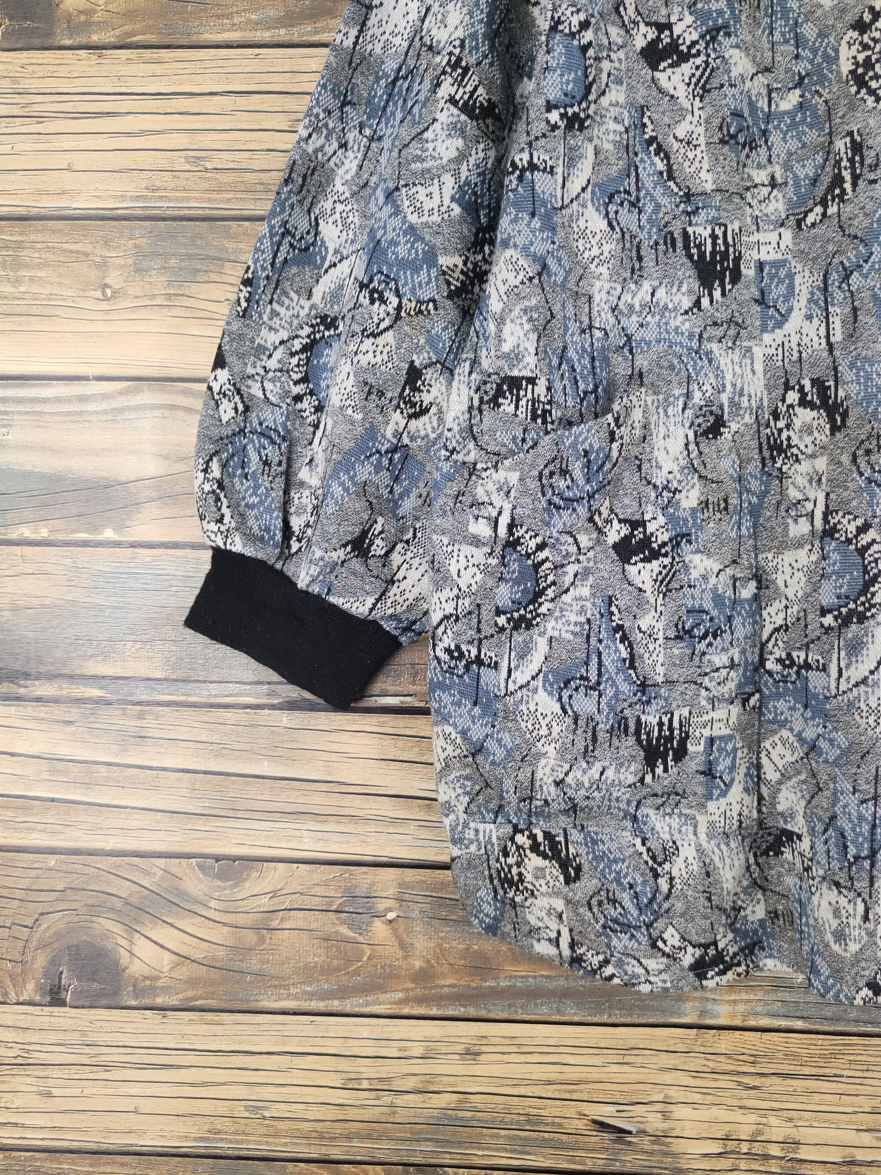 Homespun Knitwear × New Look × Vintage New Look Blue Gray Knitwear Blouses #W1521 Size L / US 10 / IT 46 - 6 Thumbnail