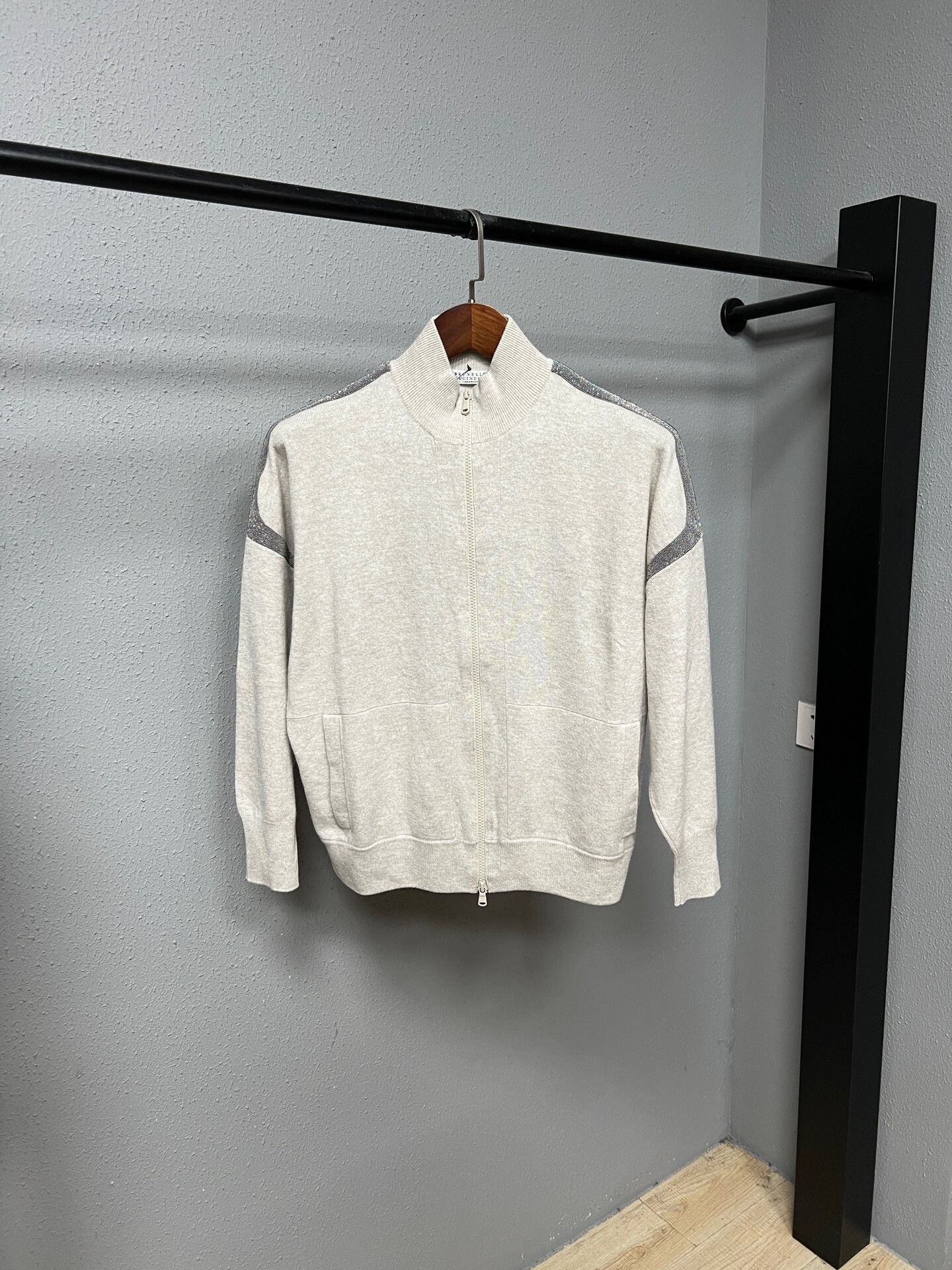 Brunello Cucinelli Brunello Cucinelli Beaded Cashmere Jacket Size XS / US 0-2 / IT 36-38 - 1 Thumbnail