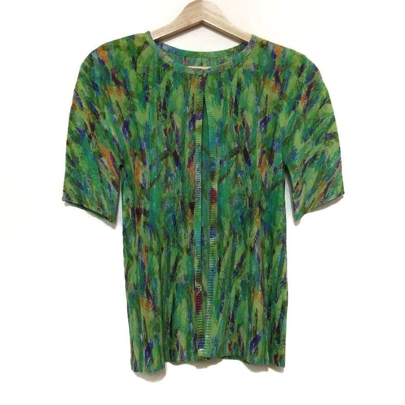 Issey Miyake issey miyake size:2 Pleated graffiti short sleeve 2505-Nex Size XXS / US 00 / IT 34 - 2 Thumbnail