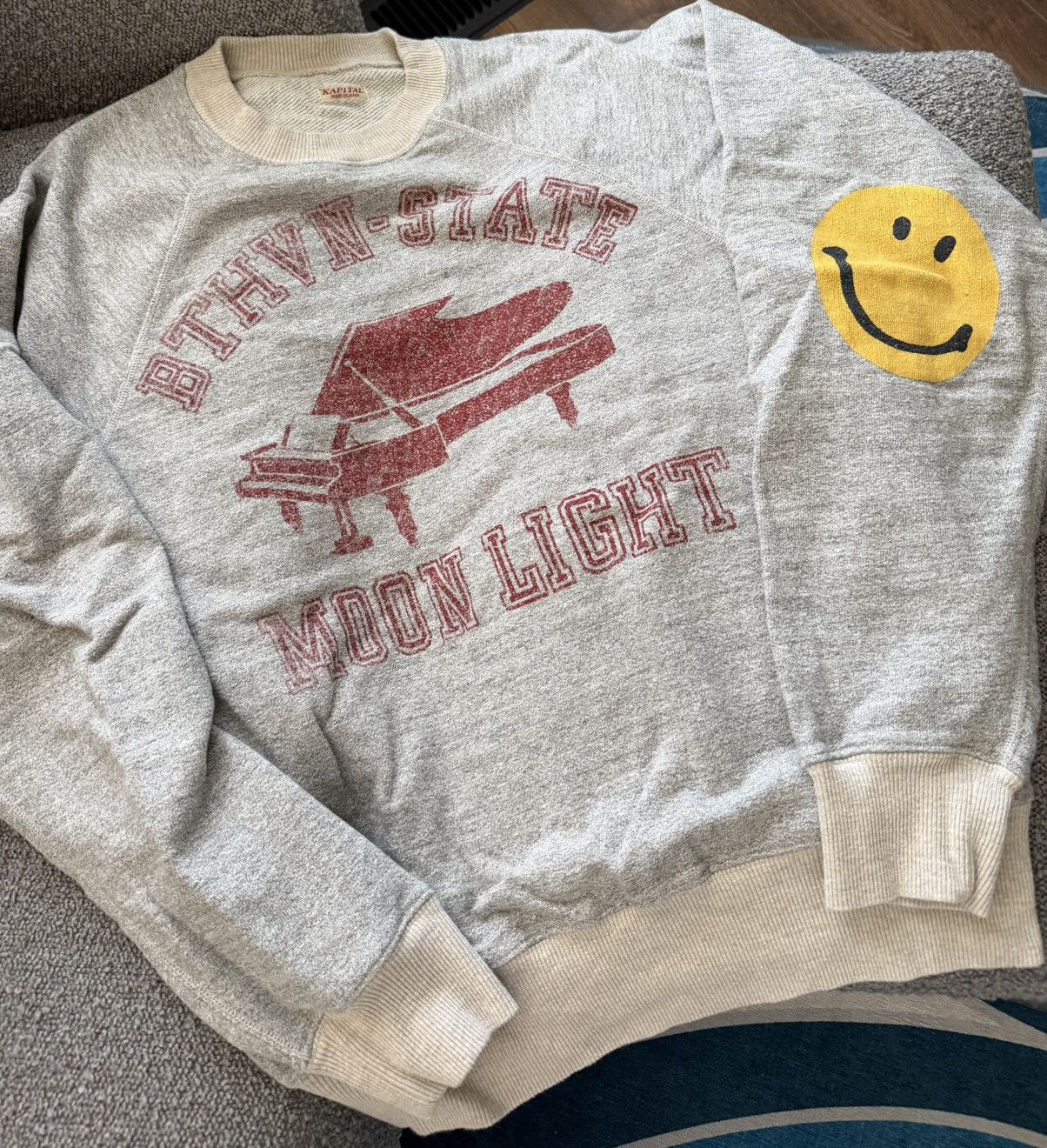 Kapital Kapital Beethoven State Moonlight Piano Smiley Sweatshirt Size US L / EU 52-54 / 3 - 1 Thumbnail