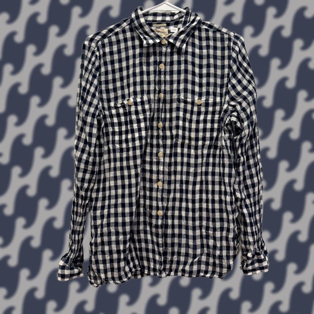 Vintage VINTAGE? Denim & Supply Ralph Lauren RL Utility Gingham Button Up Shirt Navy White XL Size US XL / EU 56 / 4 - 1 Thumbnail