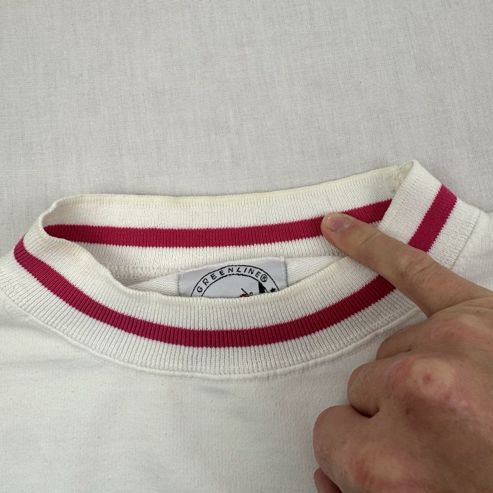 Vintage VINTAGE Greenline International Sweatshirt Womens Medium White Striped 80s Activewear Size M / US 6-8 / IT 42-44 - 4 Thumbnail