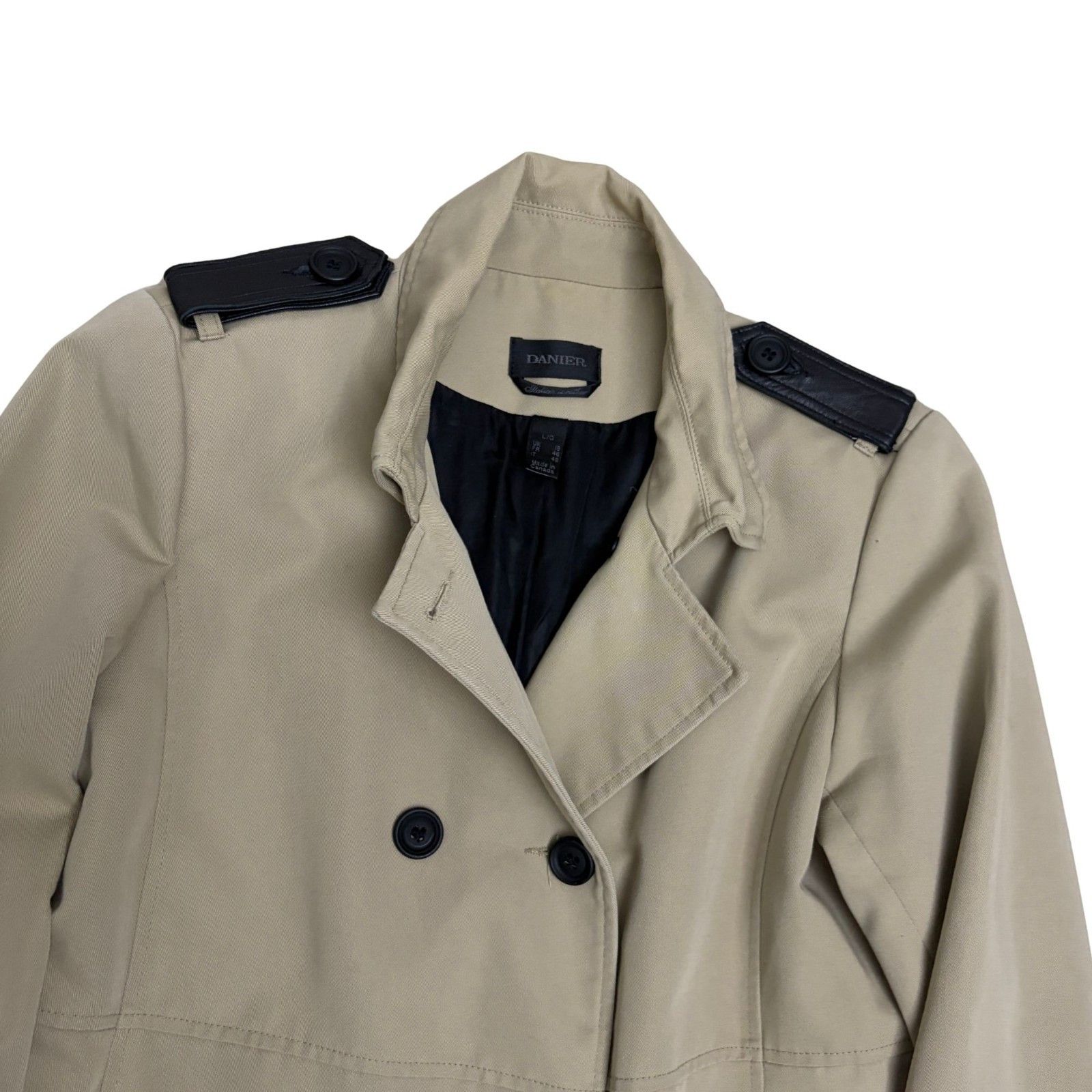 Danier DANIER Italian Leather Trench Coat Business Jacket Large Size L / US 10 / IT 46 - 2 Thumbnail