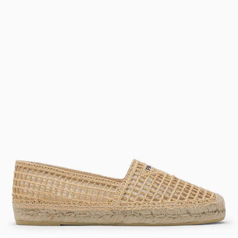image of Prada Beige Espadrilles In Woven Fabric Shoes in Pink, Women's (Size 6)