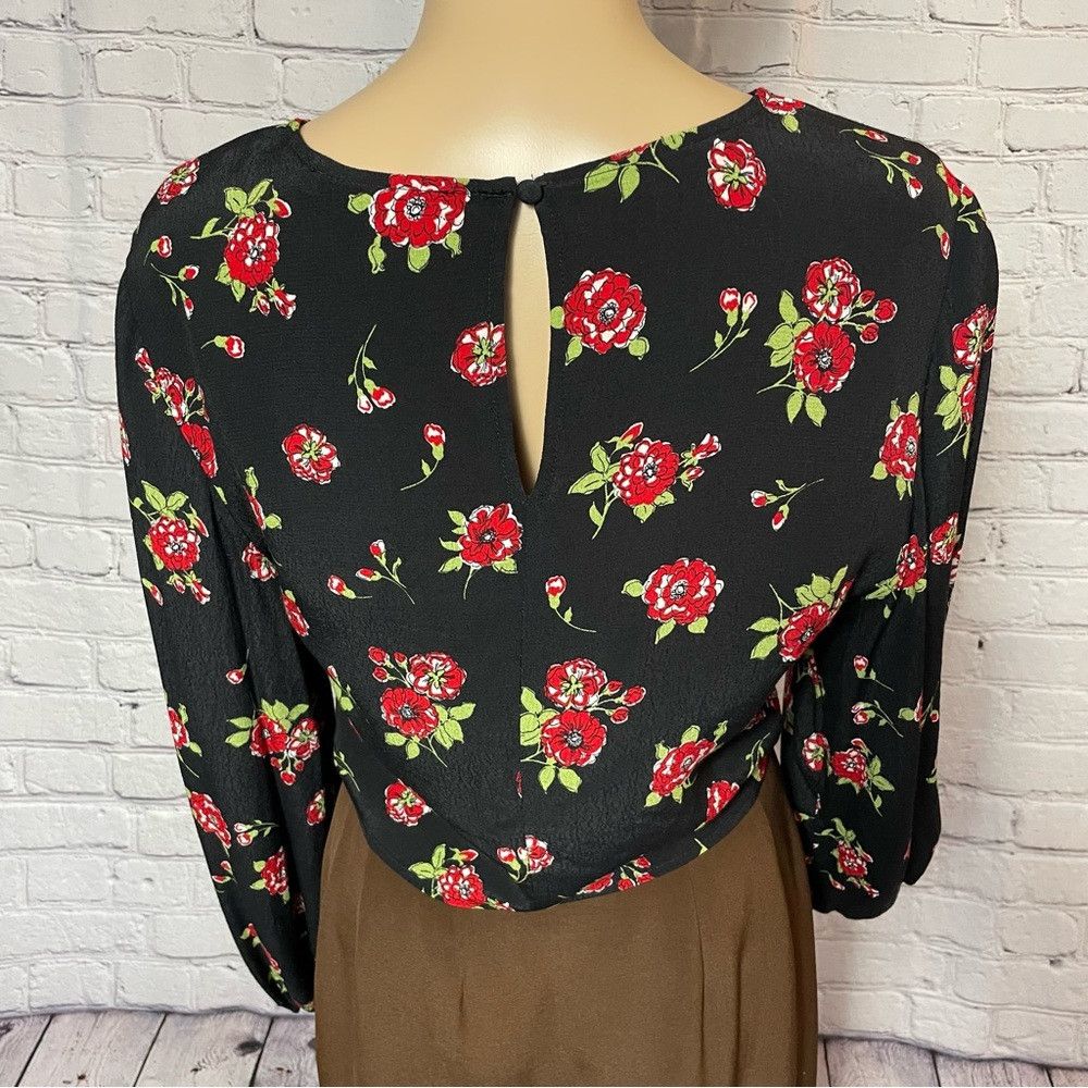 Zara NWT New Zara Cut Out Floral Long Sleeve Crop Top Size L Size L / US 10 / IT 46 - 6 Thumbnail