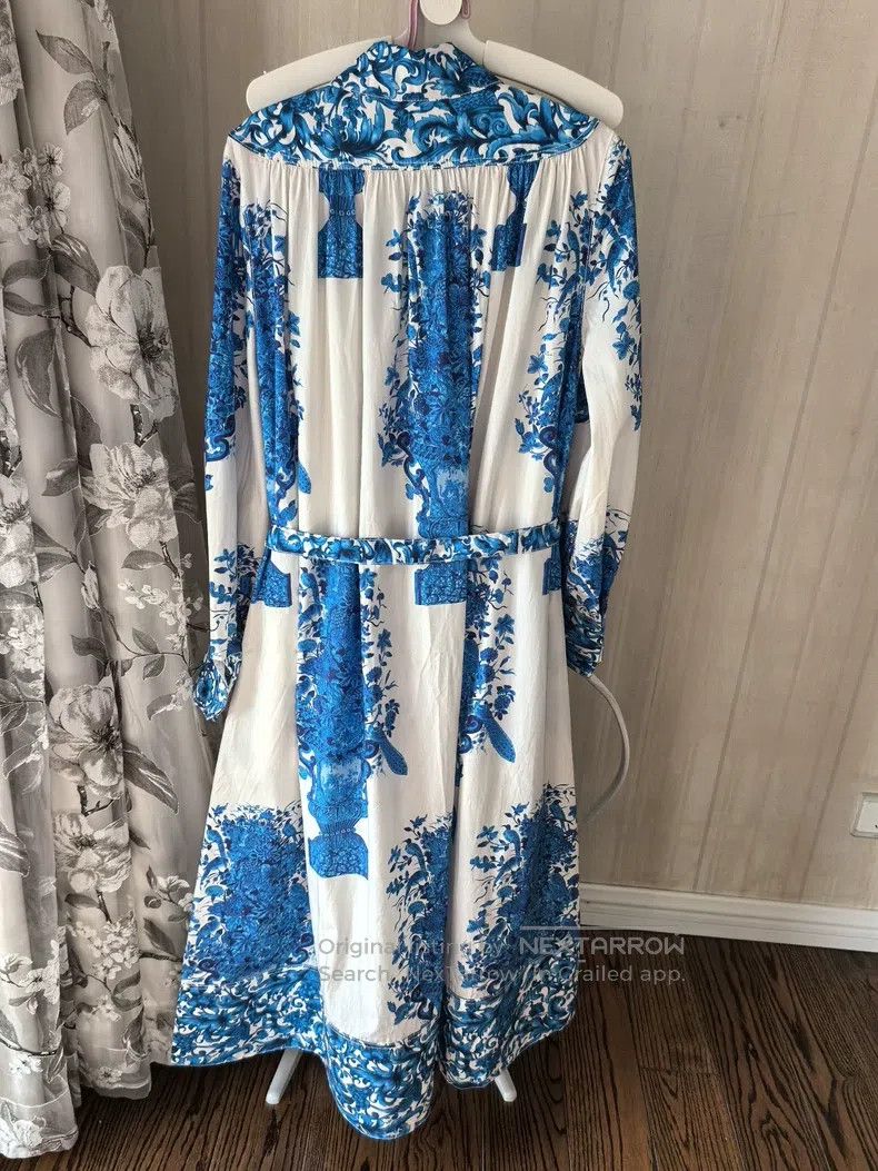 Valentino Valentino Blue and white porcelain dress Size S / US 4 / IT 40 - 4 Thumbnail