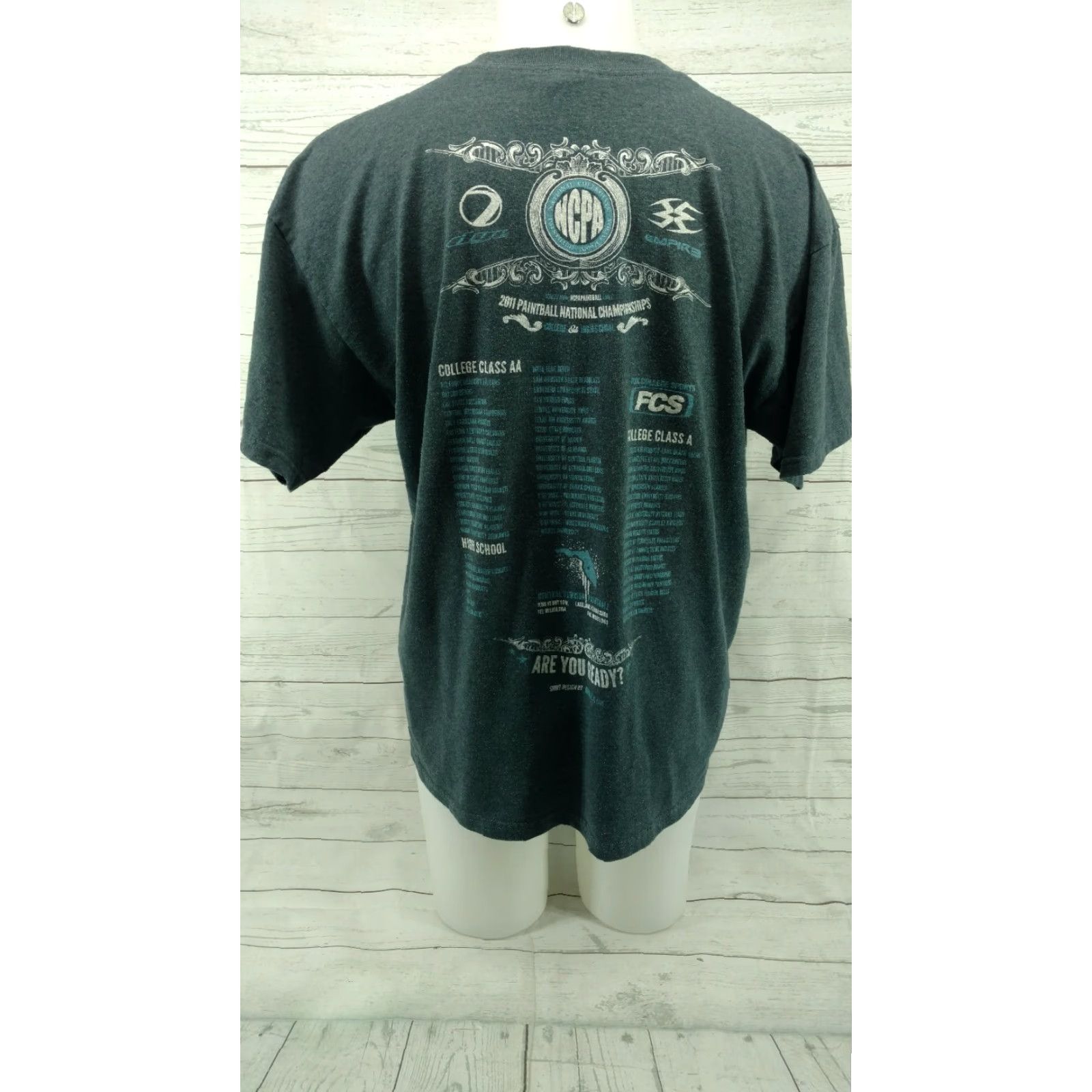 Vintage FCS NCPA 2011 Lakeland FL College Paintball Shirt Mens XL Blue Gray Shirt Mens XL Blue Gray College Paintball NCPA 2011 Lakeland FL Size US XL / EU 56 / 4 - 5 Thumbnail