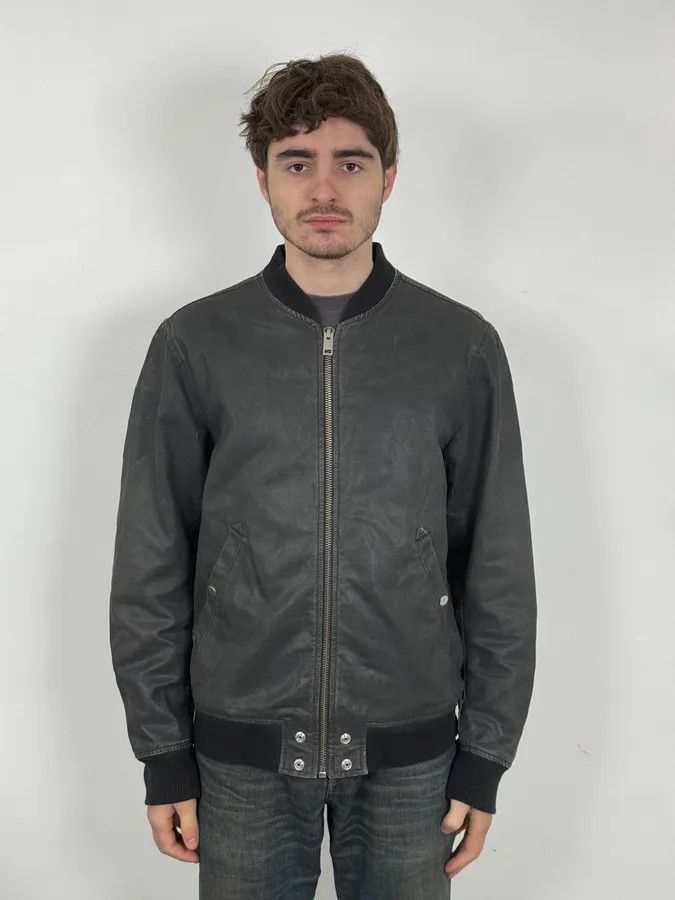 Diesel Diesel Dark Grey Waxed Bomber Jacket Size US L / EU 52-54 / 3 - 2 Thumbnail