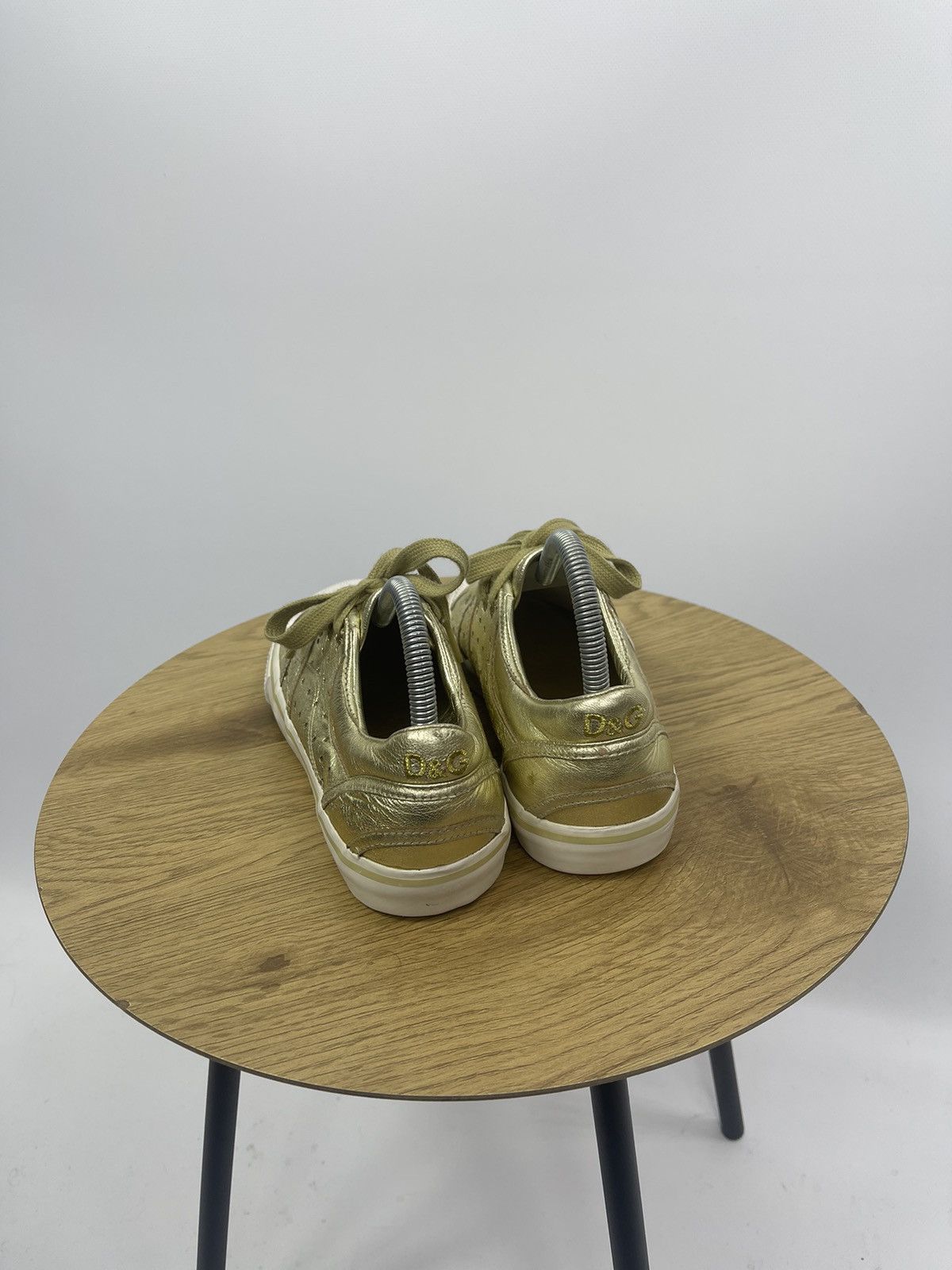 Dolce & Gabbana Dolce Gabbana Shoes Size 37.5 Leather Gold Sneakers US 5.5 Size US 7.5 / IT 37.5 - 3 Thumbnail