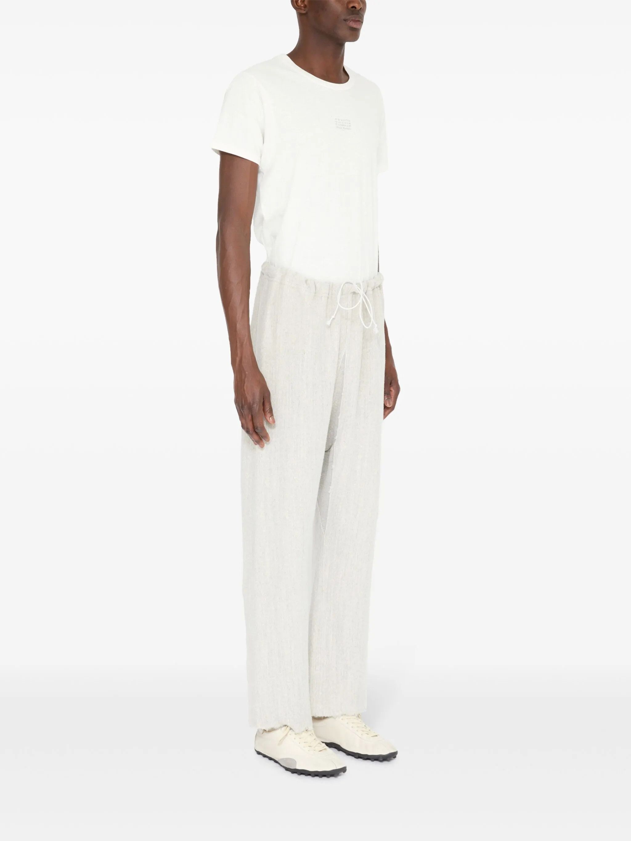 Maison Margiela o1w1db10226 Cotton Track Pant in White Size US 32 / EU 48 - 3 Thumbnail