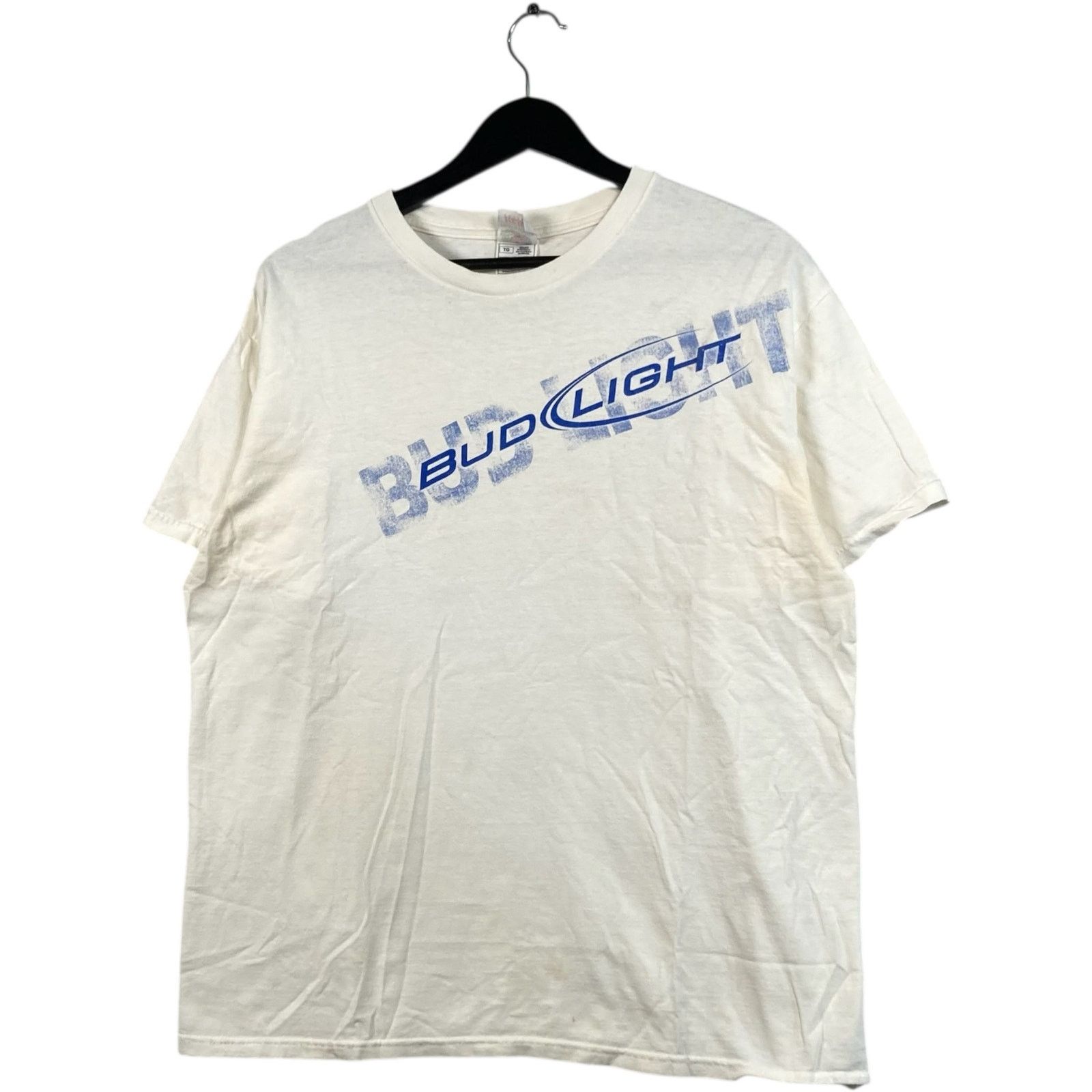 Fruit Of The Loom Vintage. Bud Light Chest Spellout Beer Promo Tee XL Size US XL / EU 56 / 4 - 3 Thumbnail