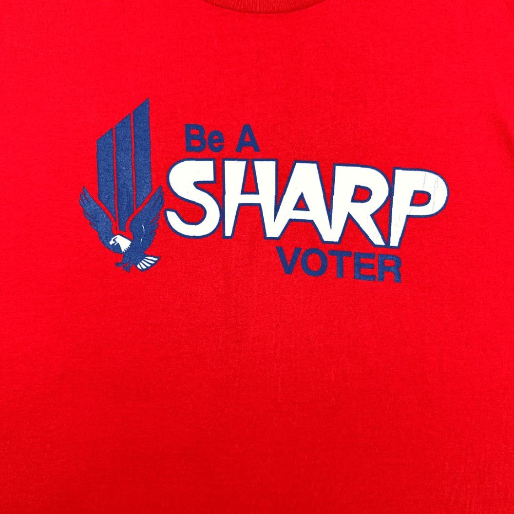 Fruit Of The Loom VINTAGE Sharp Voter Shirt Adult EXTRA LARGE Red Election Politics Ballot 90s Size US XL / EU 56 / 4 - 2 Thumbnail