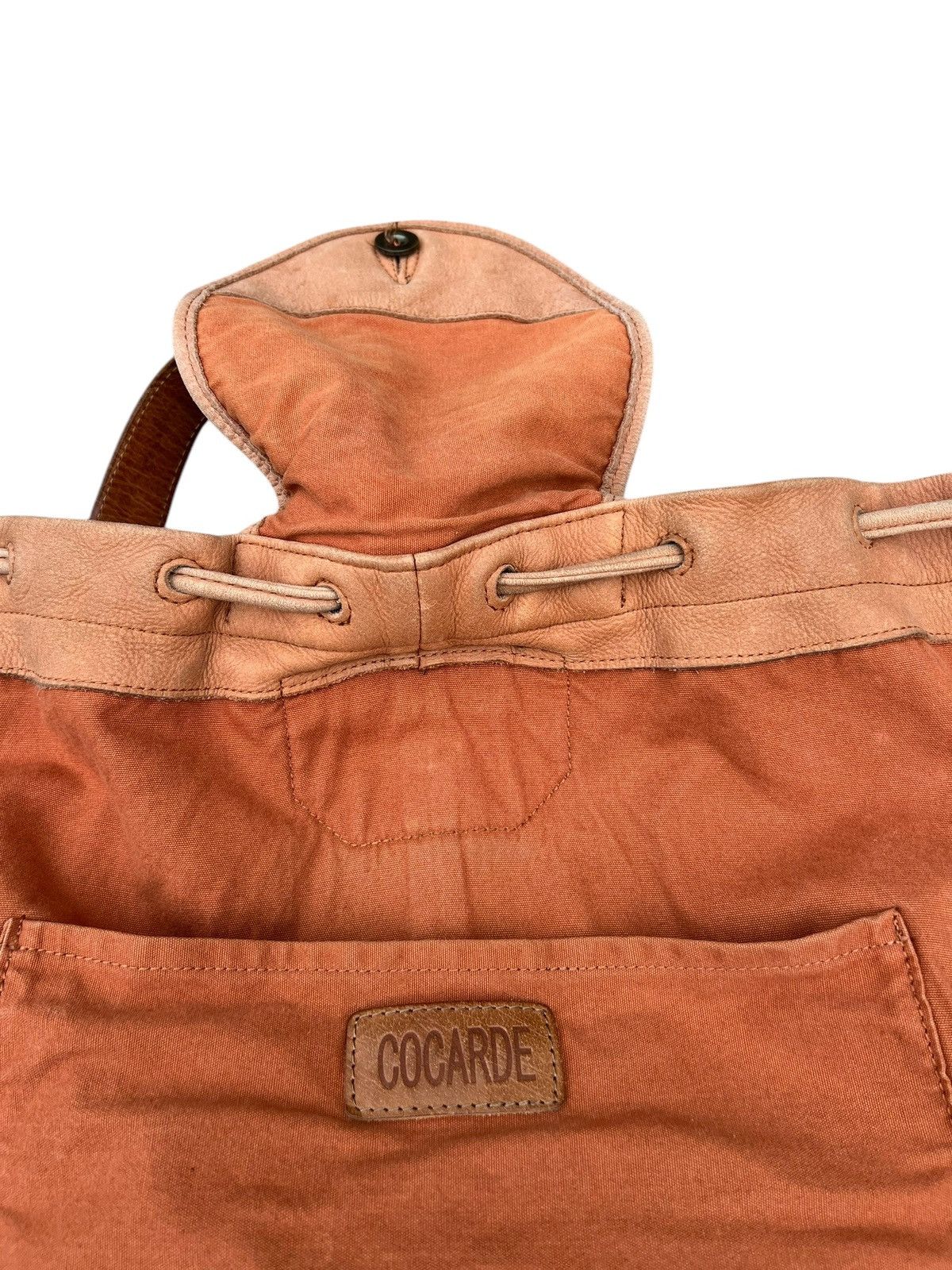 Leather Vintage COCARDE Japan Faded Patina Leather Backpack Bag Size ONE SIZE - 22 Thumbnail