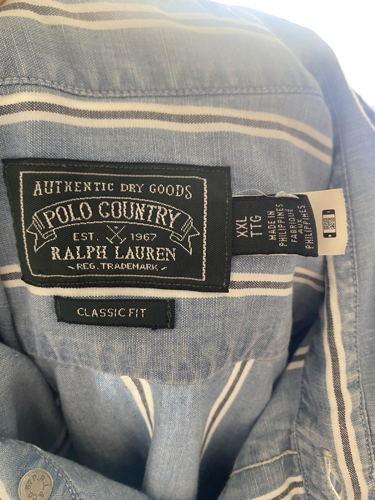 Polo Ralph Lauren Vintage New Polo Ralph Lauren Blue Button Up Polo Country Size US XXL / EU 58 / 5 - 9 Thumbnail