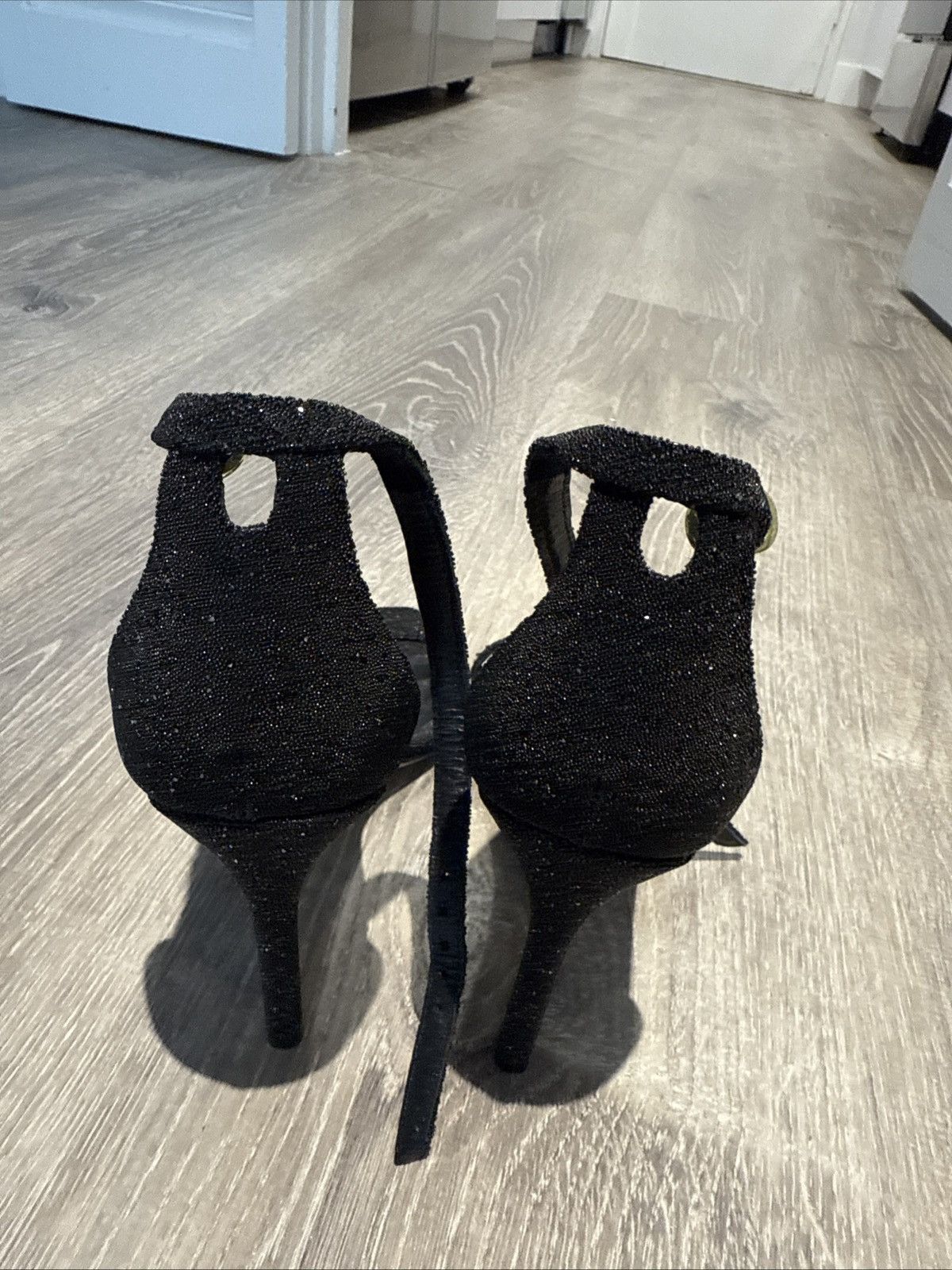 Stuart Weitzman Stuart Weitzman Black Sparkle Heels Size US 5.5 / IT 35.5 - 6 Thumbnail