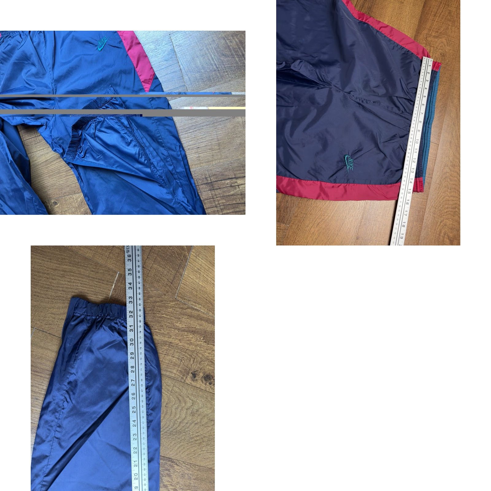 Nike VTG Nike UnLined Windbreaker Track Pants XL Blue Pink / Red Tag Mens Athletic 90s Night? Size US 36 / EU 52 - 8 Thumbnail