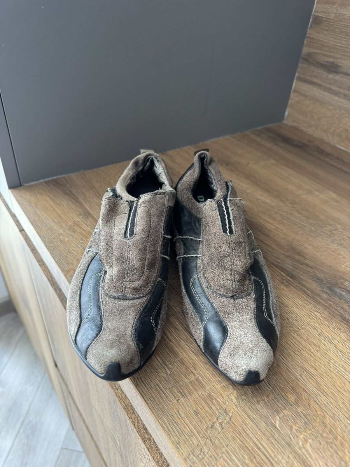 Diesel Vintage Diesel Low Top Leather Sneakers Straps Spell Logo Size US 8.5 / IT 38.5 - 2 Thumbnail