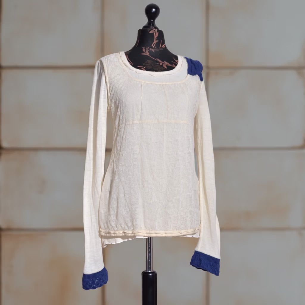 Vintage Elisa Cavaletti Jumper Women Ivory Long Sleeve Knit Wool/Cotton L Size L / US 10 / IT 46 - 1 Thumbnail