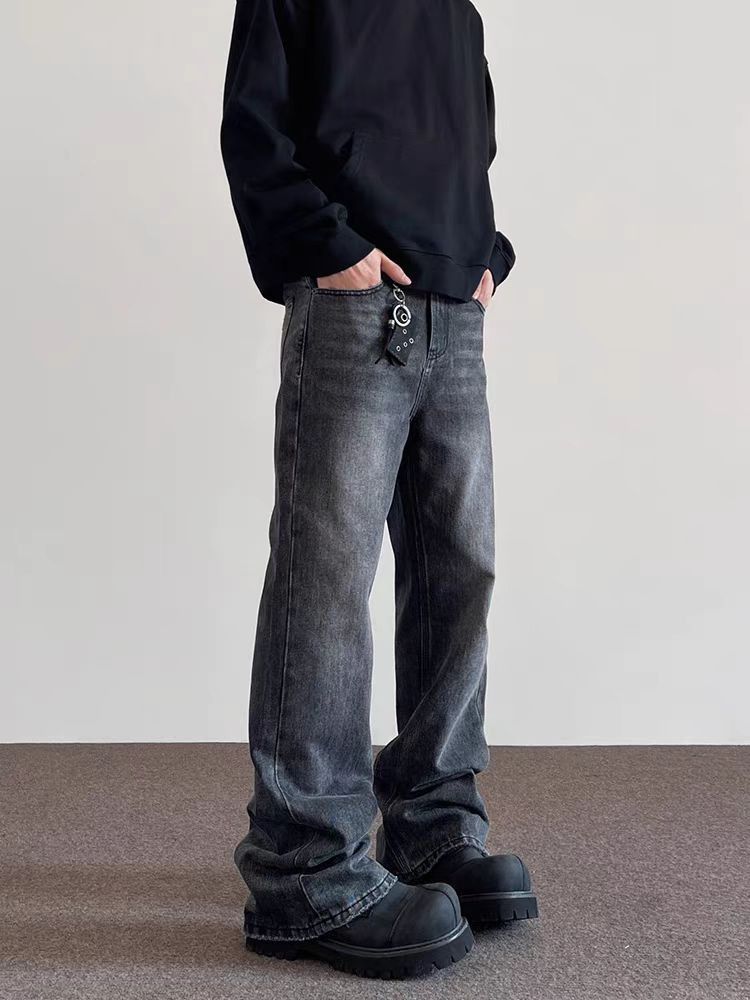 Japanese Brand × Jean High street washed old straight tube micro flared jeans Size US 34 / EU 50 - 2 Thumbnail