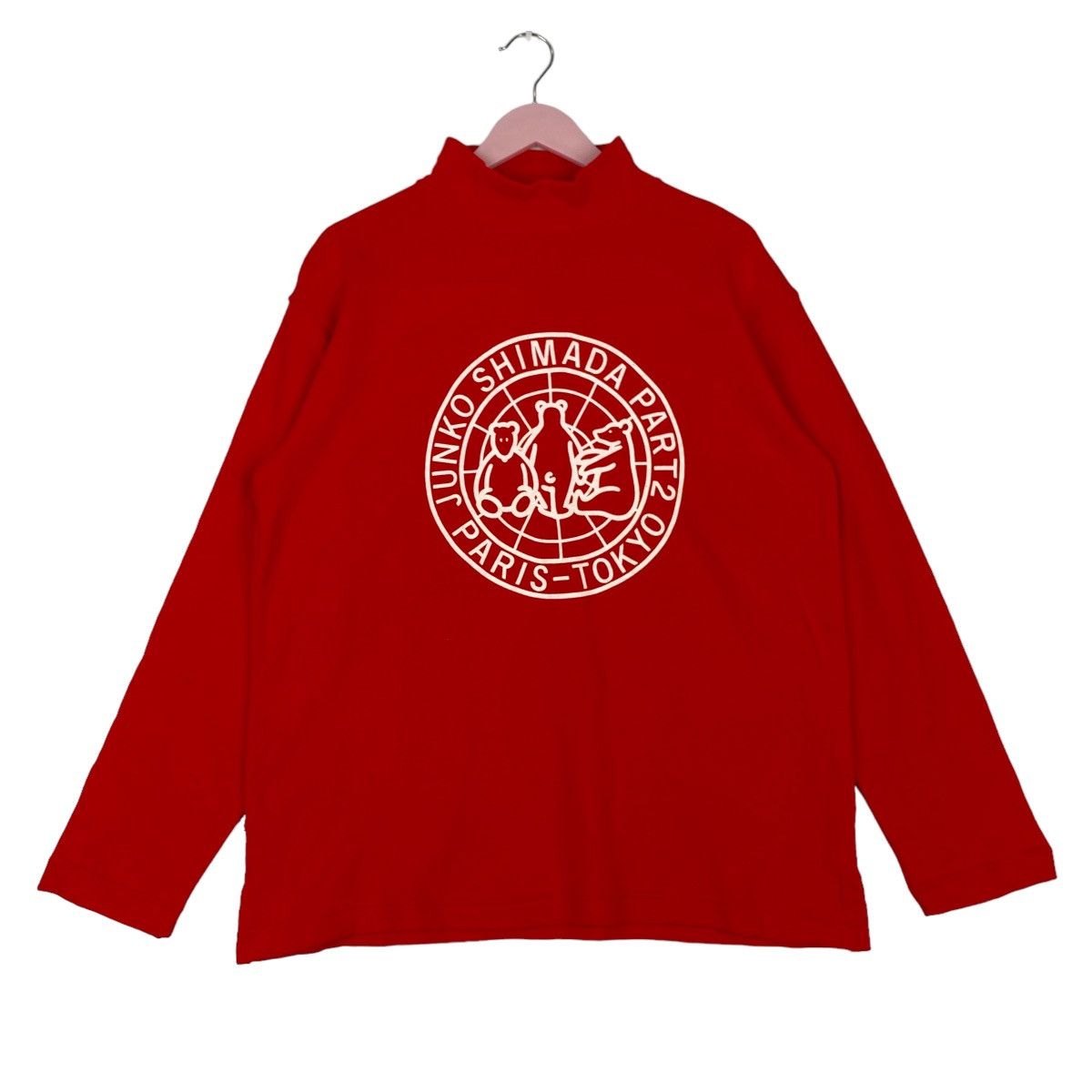 Junko Shimada × Vintage Vintage Jungko Shimada Printed Turtleneck Sweatshirt Red Size M / US 6-8 / IT 42-44 - 1 Thumbnail