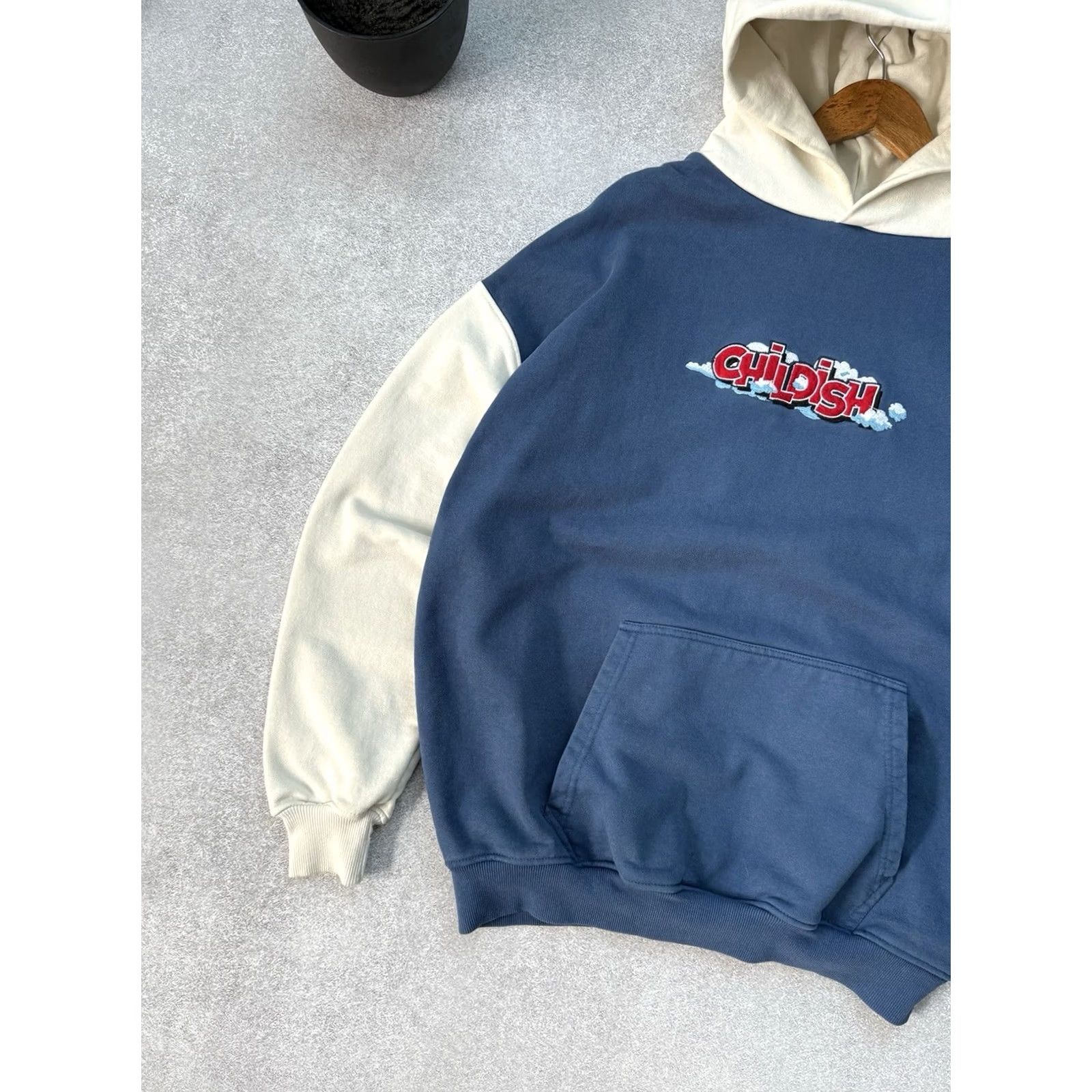 Vintage VINTAGE Childish Hoodie Blue Logo 90s Y2K Theme Park Large Mens M Crew Neck Graphic Print Nike? Size US M / EU 48-50 / 2 - 3 Thumbnail