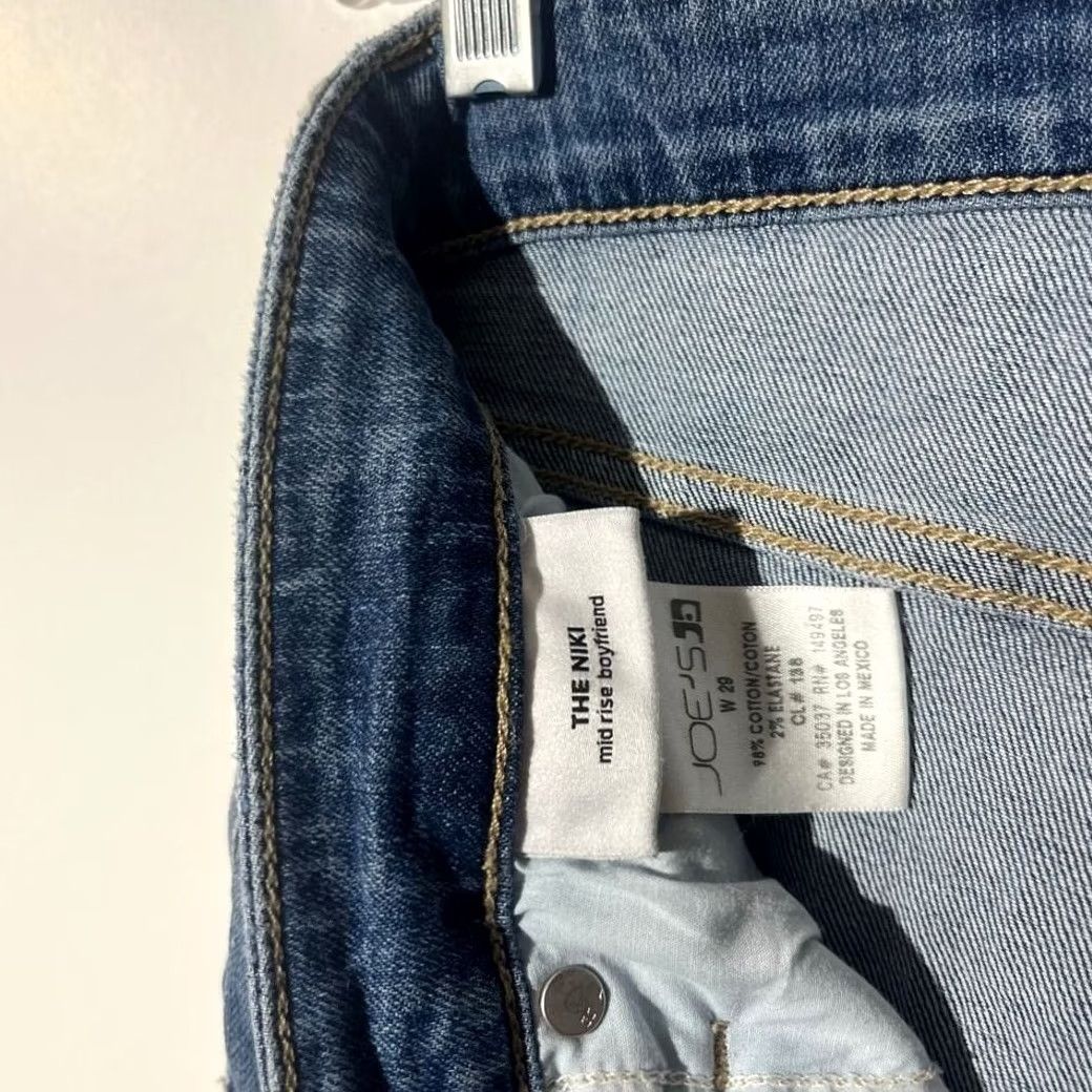 Vintage Joe's Jeans The Niki Mid Rise Boyfriend Distressed Blue Denim W29 M36 Jeans Size 29" - 3 Thumbnail