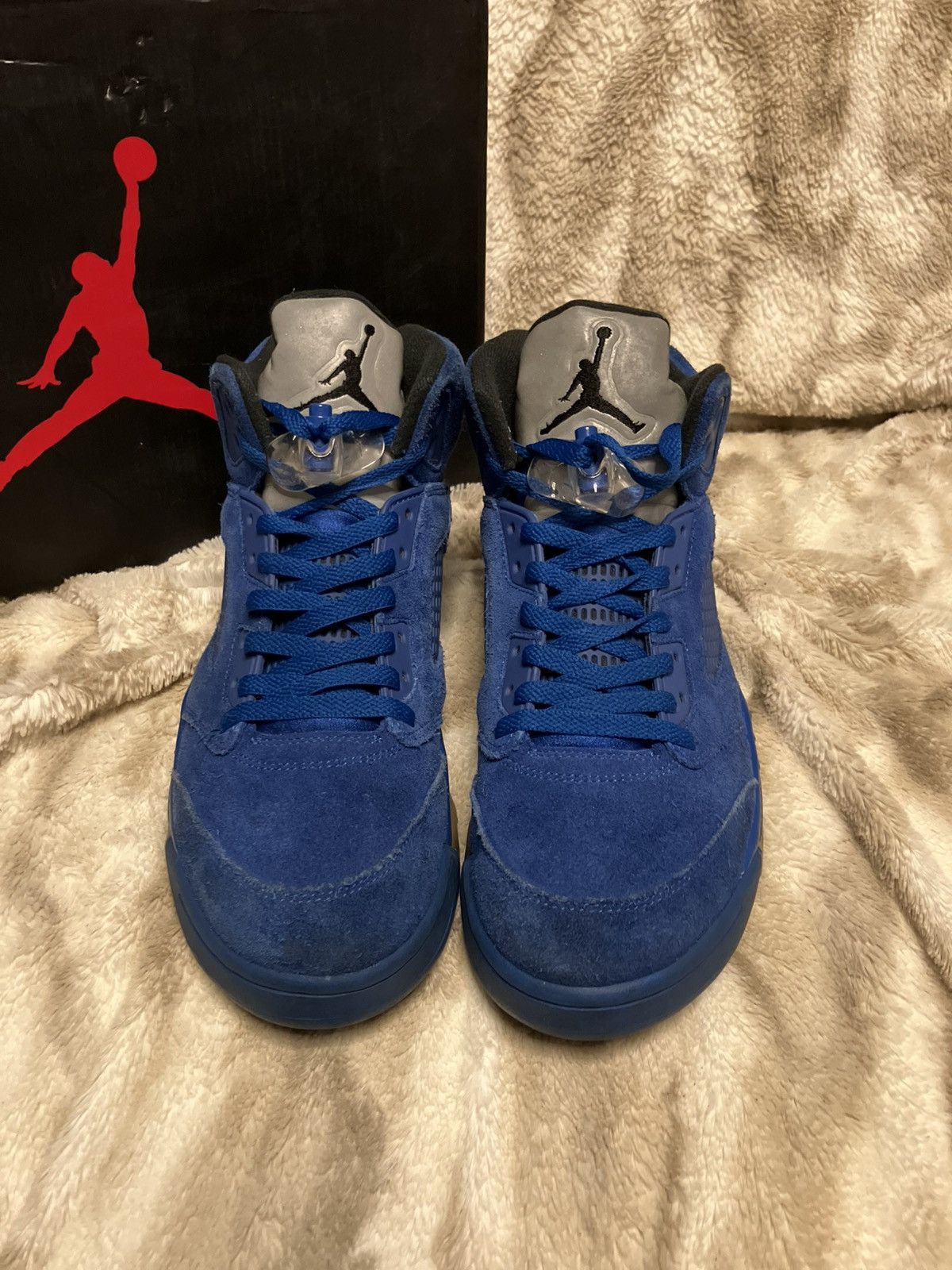 Jordan Brand Sz 10m- Air Jordan 5 Retro Blue Suede- Used OG All Size US 10 / EU 43 - 2 Thumbnail
