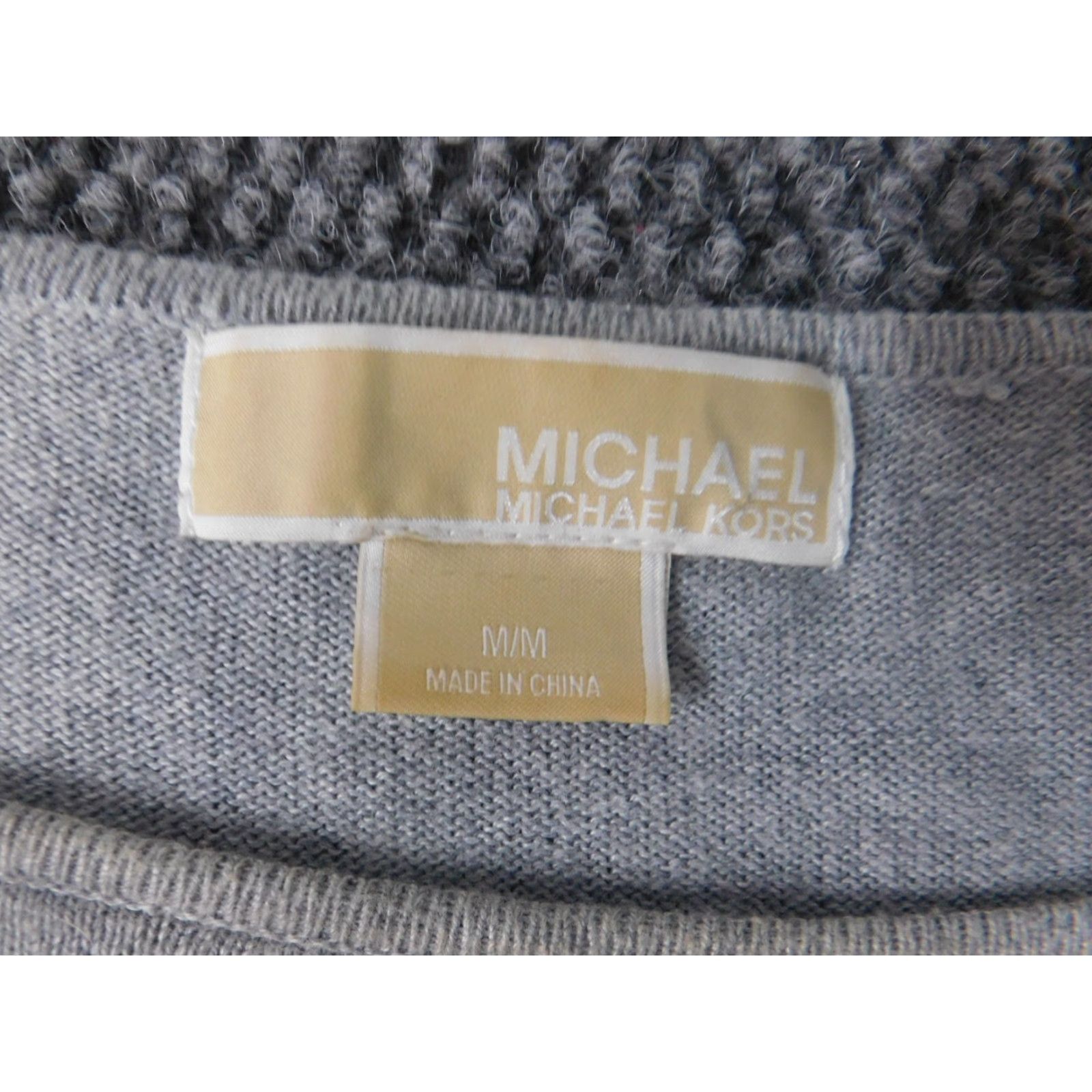Michael Kors Michael Kors Womens Sweater M Gray Crew Neck Long Sleeve Cable-Knit Pullover Polyester Size M / US 6-8 / IT 42-44 - 6 Thumbnail